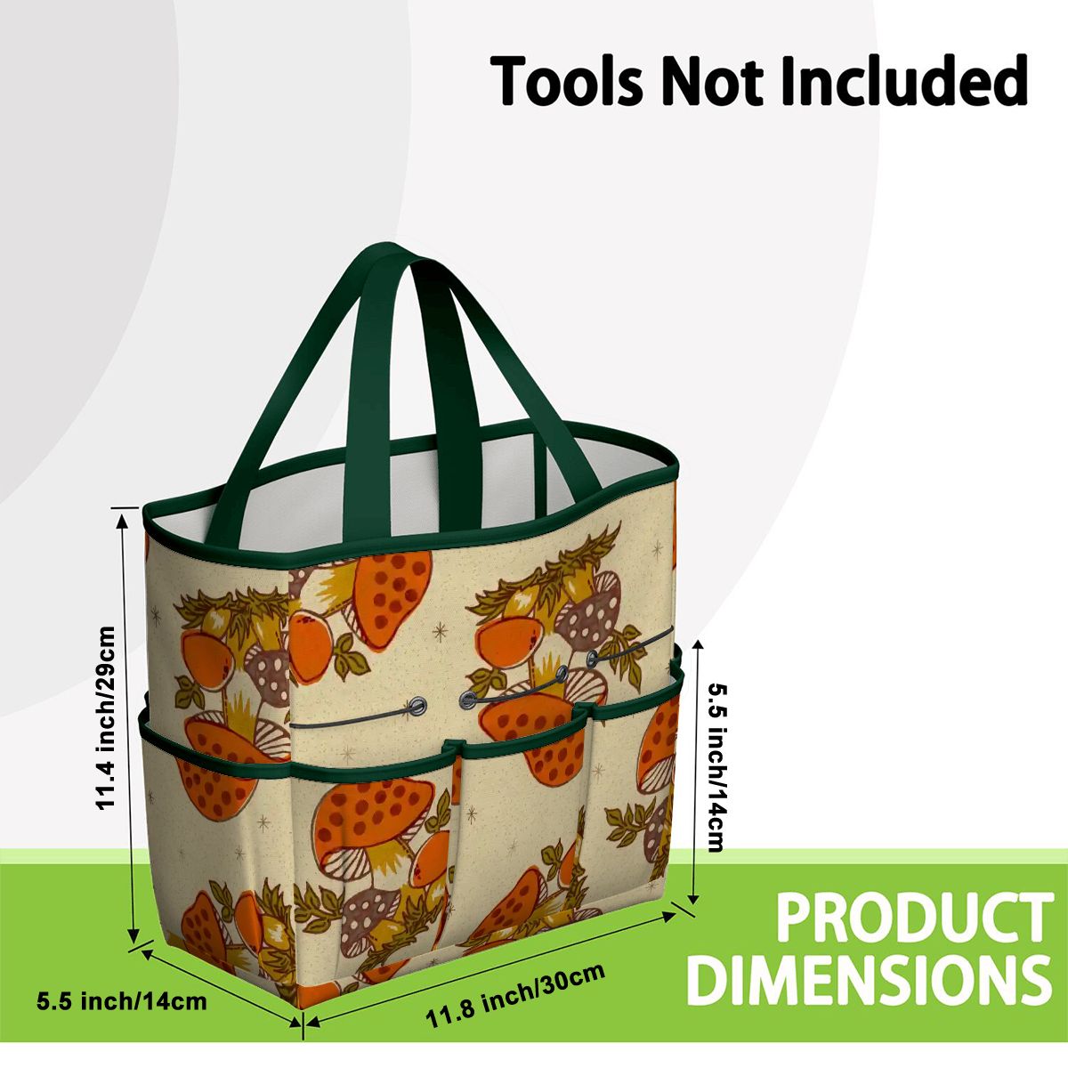 Kate McEnroe New York Merry Mushroom Retro 70s Kitschy Garden Tool Bag OrganizerGarden Tool BagSUWo6X7GMf
