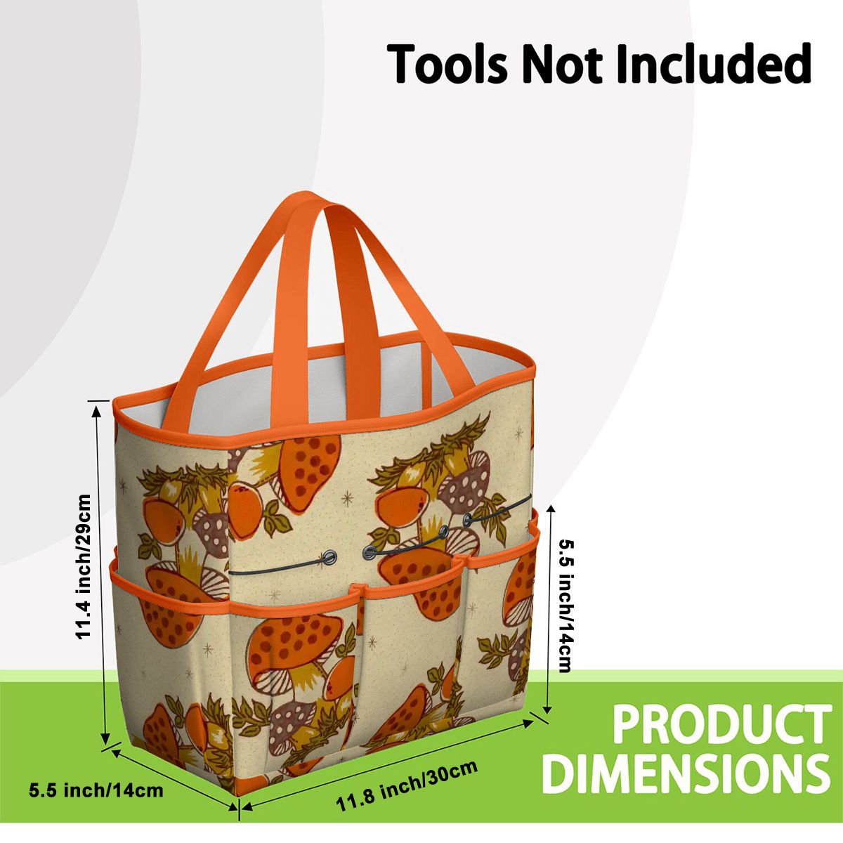 Kate McEnroe New York Merry Mushroom Retro 70s Kitschy Garden Tool Bag OrganizerGarden Tool BagSUWo6X7GMf
