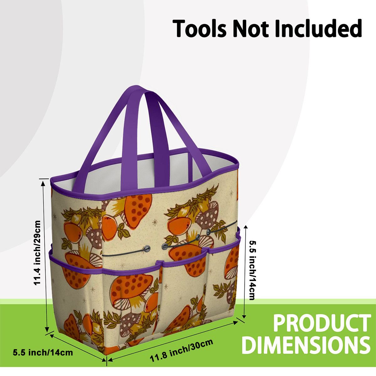 Kate McEnroe New York Merry Mushroom Retro 70s Kitschy Garden Tool Bag OrganizerGarden Tool BagSUWo6X7GMf