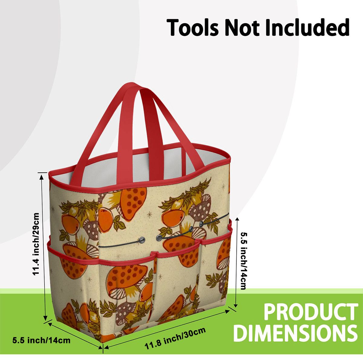 Kate McEnroe New York Merry Mushroom Retro 70s Kitschy Garden Tool Bag OrganizerGarden Tool BagSUWo6X7GMf