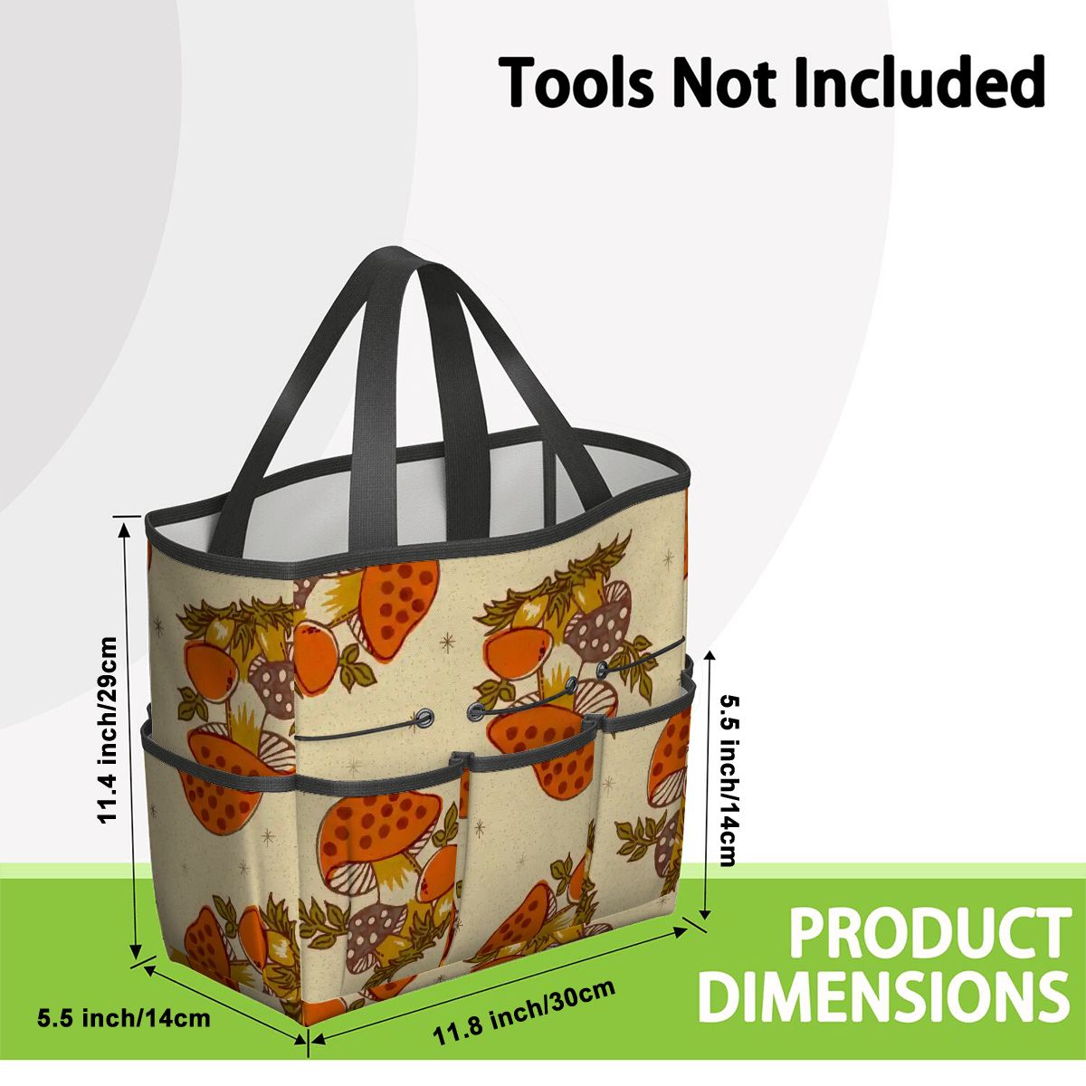 Kate McEnroe New York Merry Mushroom Retro 70s Kitschy Garden Tool Bag OrganizerGarden Tool BagSUWo6X7GMf