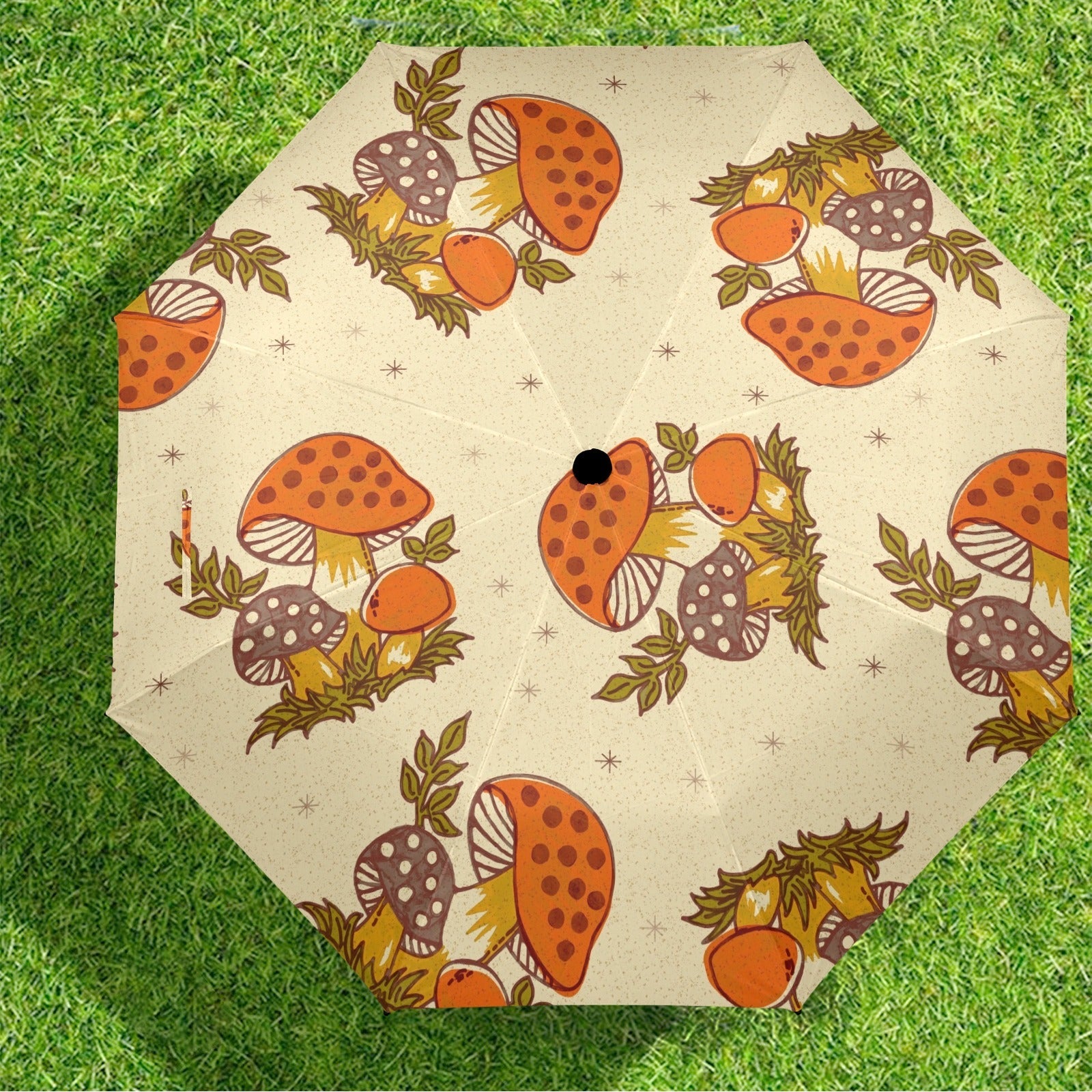 Kate McEnroe New York Merry Mushroom Retro Umbrella, 70s Kitsch Mid Century Modern Rain GearUmbrellas10138889523837074869