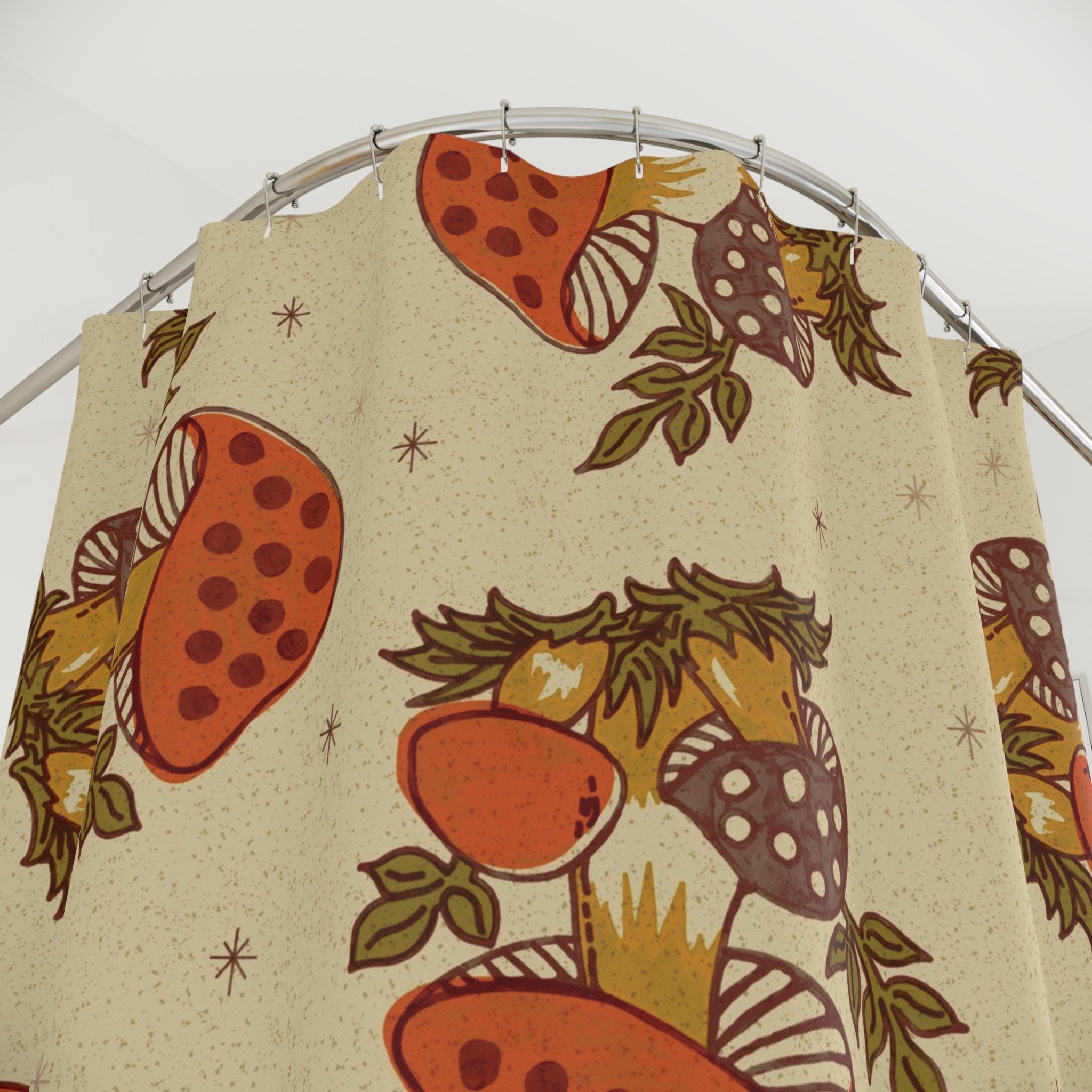 Kate McEnroe New York Merry Mushroom Shower Curtain, Retro 70s Bathroom Decor, Mid Century Modern Funky Bath CurtainShower Curtains14470920284864715752
