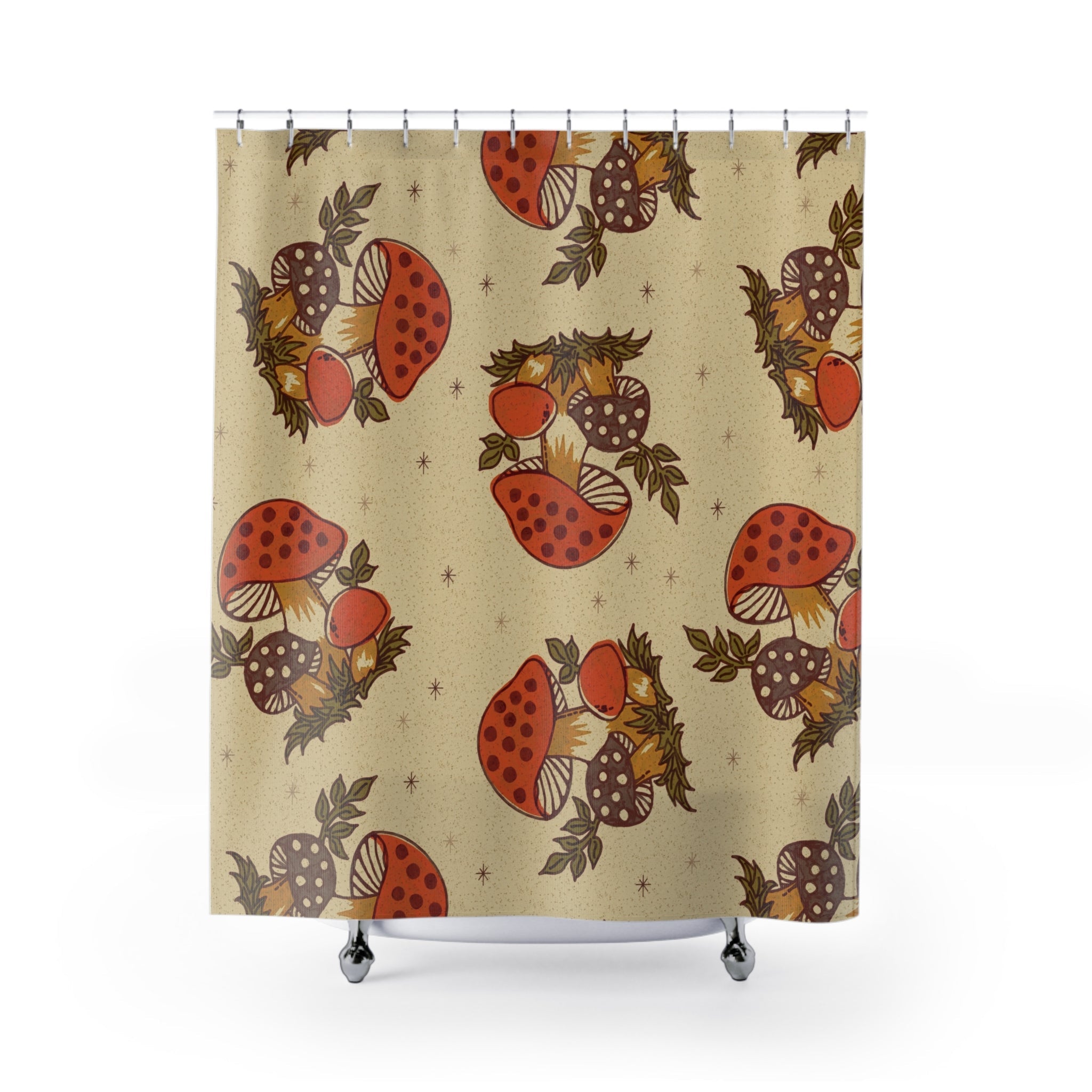 Kate McEnroe New York Merry Mushroom Shower Curtain, Retro 70s Bathroom Decor, Mid Century Modern Funky Bath CurtainShower Curtains14470920284864715752
