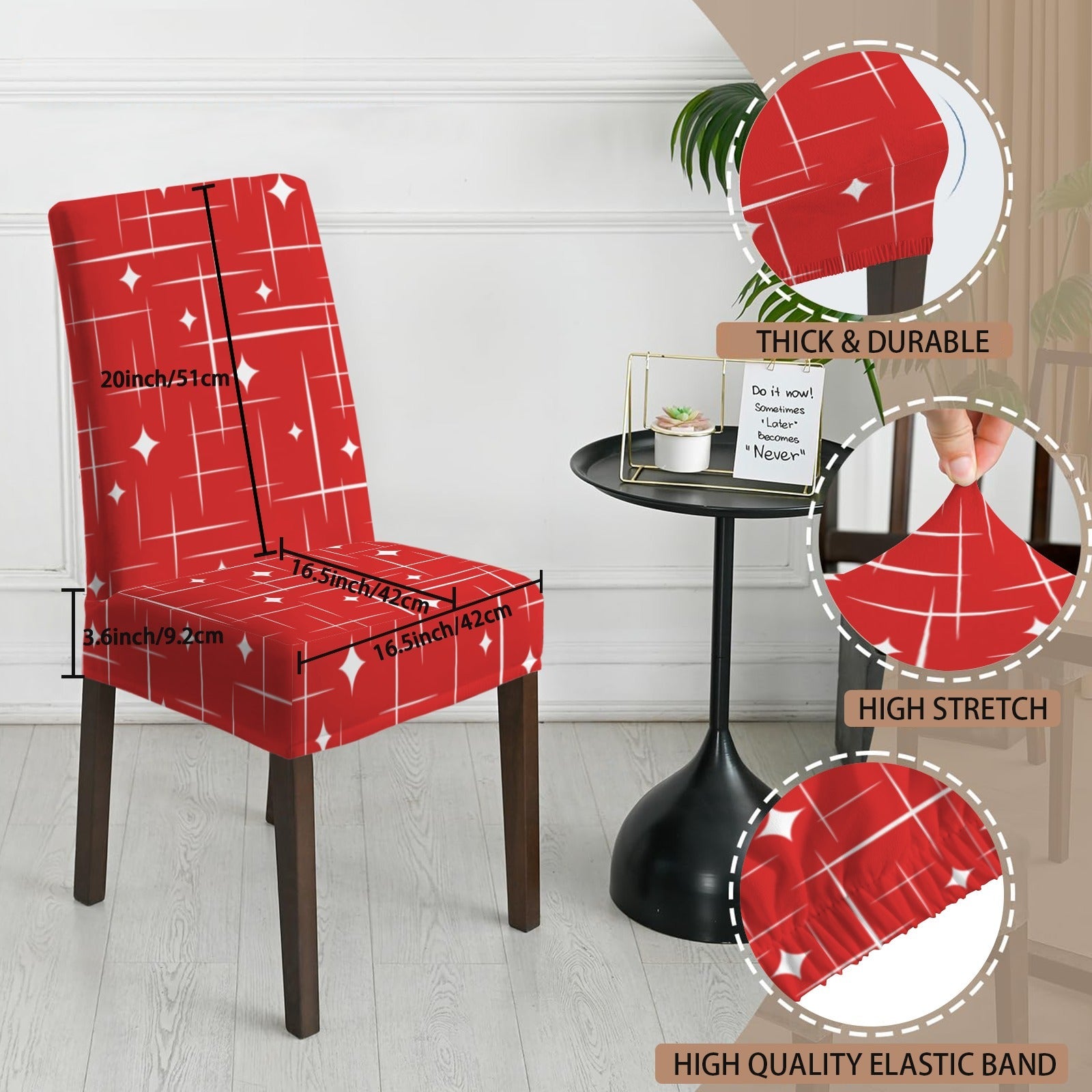 Kate McEnroe New York Mid Century Atomic Starburst Red Christmas Dining Chair SlipcoversChair SlipcoversD3232880