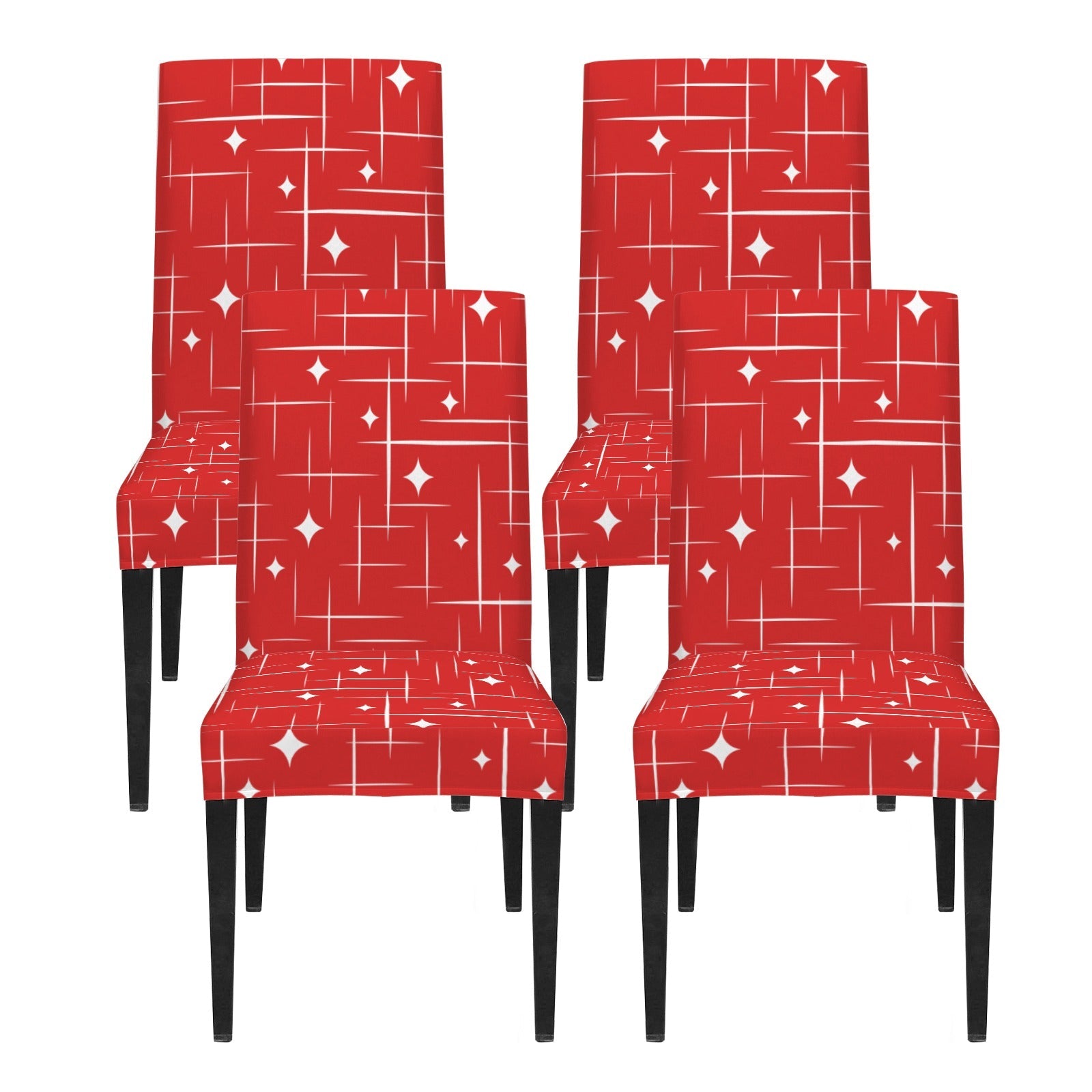 Kate McEnroe New York Mid Century Atomic Starburst Red Christmas Dining Chair SlipcoversChair SlipcoversD3232882
