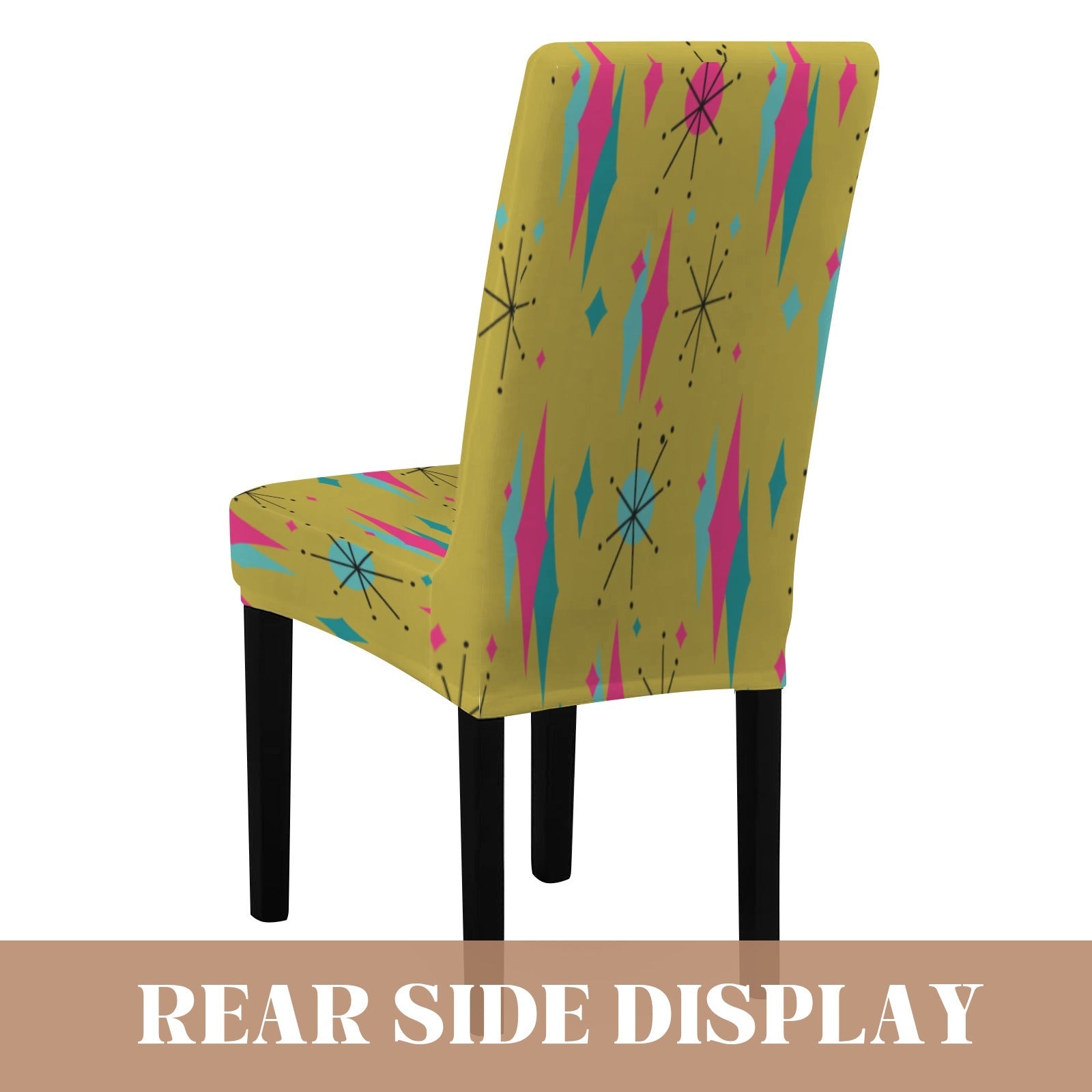 Kate McEnroe New York Mid Century Franciscan Diamond Starburst Chartreuse Dining Chair SlipcoversChair SlipcoversD3232943