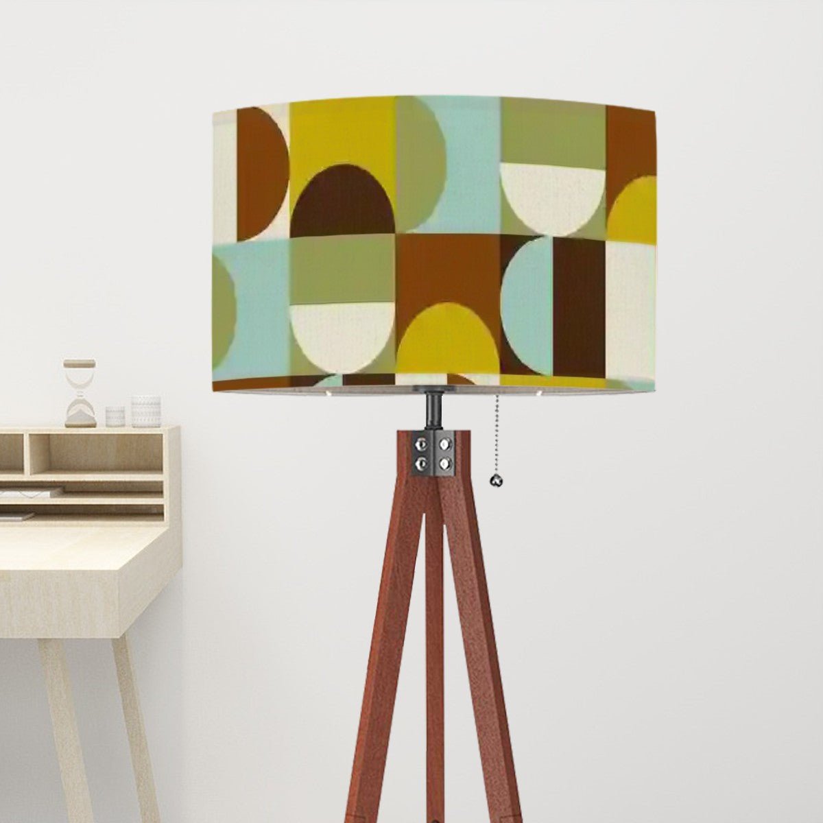 Kate McEnroe New York Mid Century Geometric Tripod Floor Lamp, Danish Drum Shade Retro Lighting, Minimalist Scandinavian Orb Accent DecorFloor LampsLHIz0U6P9i