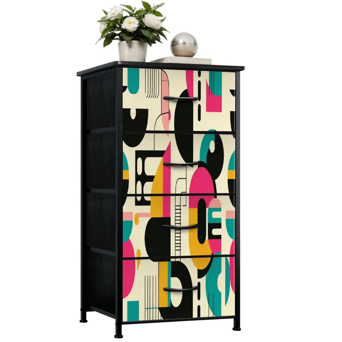 Kate McEnroe New York Mid Century Modern 50s Bauhaus Abstract 4 Drawer DresserDressersqUJB0raYIW