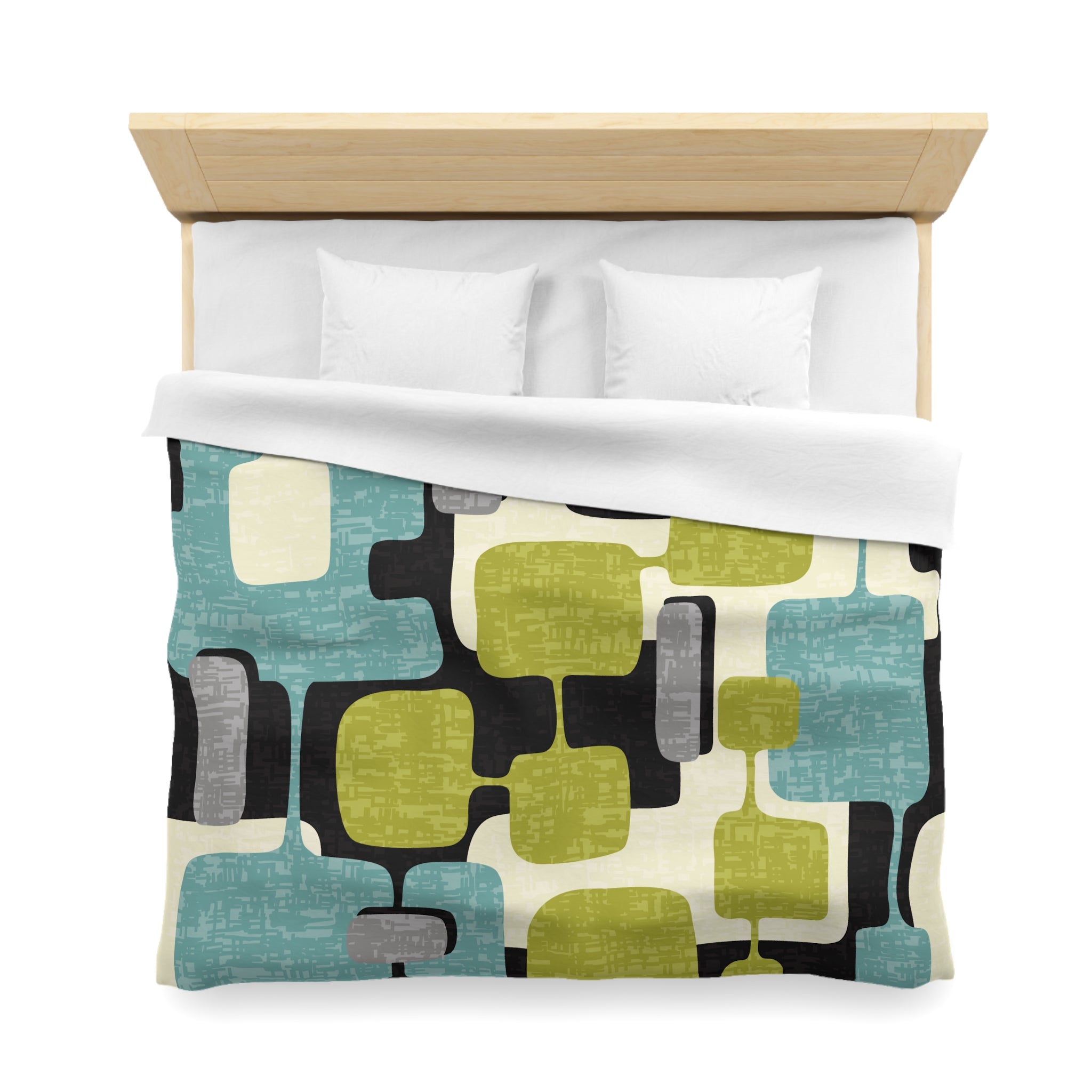 Kate McEnroe New York Mid Century Modern Abstract Duvet Cover, Retro 50s Mod Geometric BeddingDuvet Covers28644896801803551642