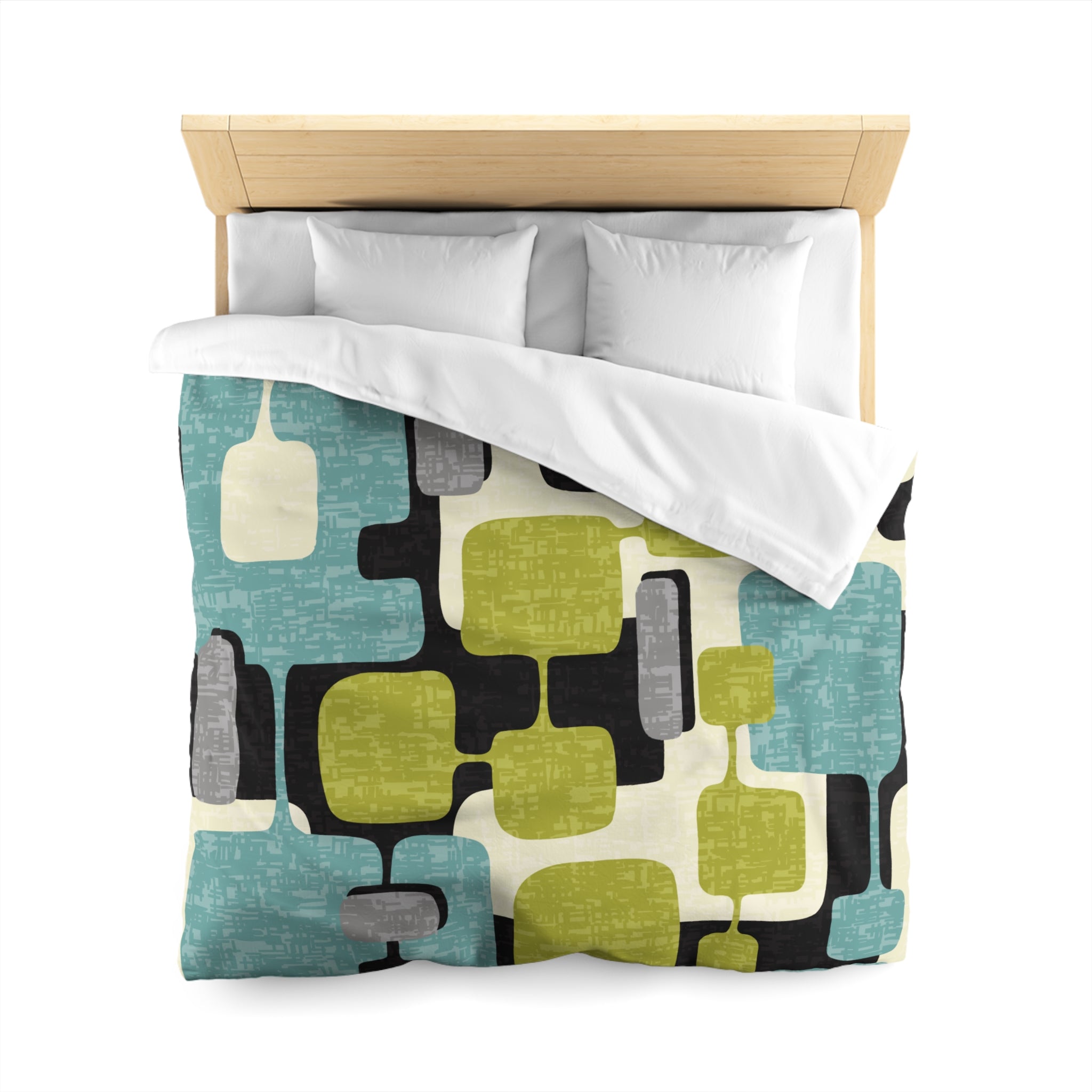 Kate McEnroe New York Mid Century Modern Abstract Duvet Cover, Retro 50s Mod Geometric BeddingDuvet Covers28644896801803551642