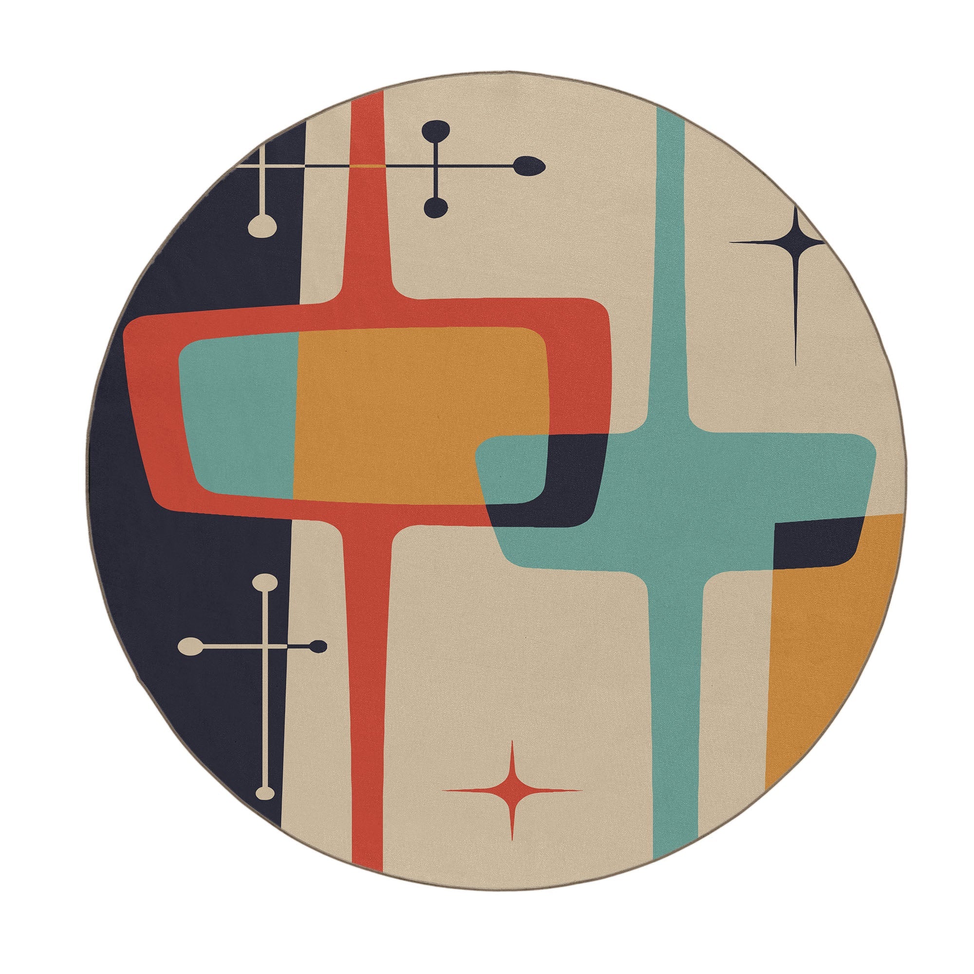 Kate McEnroe New York Mid Century Modern Abstract Geometric Outdoor Area RugRugs