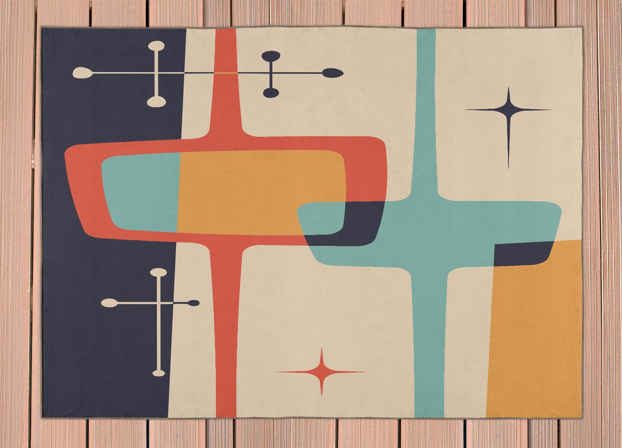Kate McEnroe New York Mid Century Modern Abstract Geometric Outdoor Area RugRugs