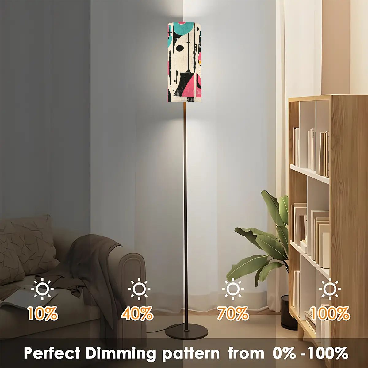 Kate McEnroe New York Mid Century Modern Abstract Slim Floor Lamp, Retro Geometric Accent LightingSlim Floor Lamps6xQCirVFho