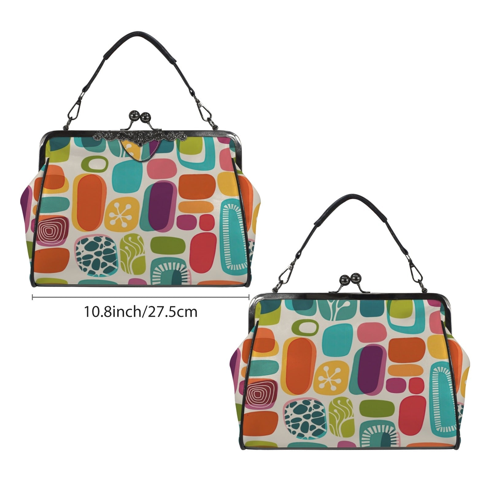 Kate McEnroe New York Mid Century Modern Amoeba Kiss Lock Purse, Retro 60s Mod HandbagCrossbody BagsD3379883