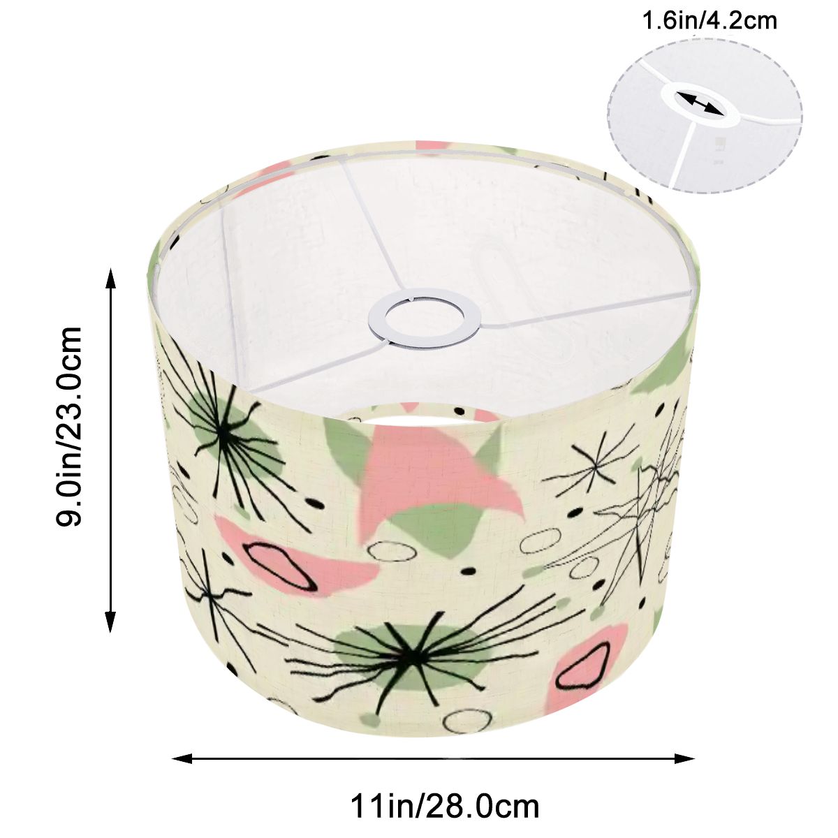 Kate McEnroe New York Mid Century Modern Arc Floor Lamp, Retro Boomerang and Starburst Design, 50s Abstract MCM Accent LightArc Floor LampsLampshade9