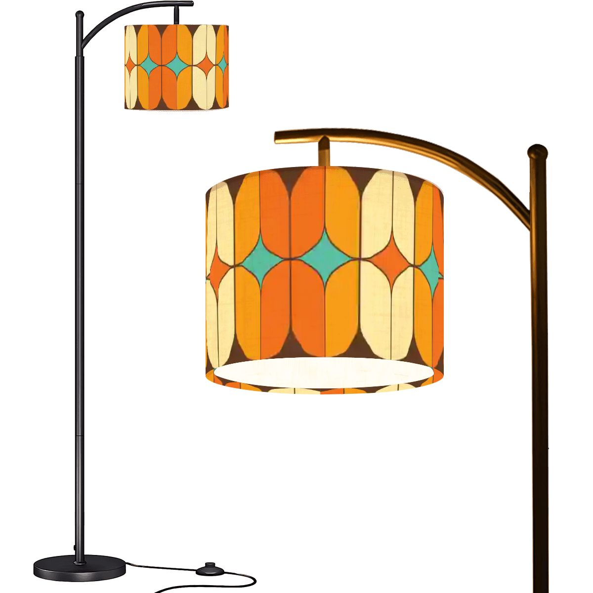 Kate McEnroe New York Mid Century Modern Arc Floor Lamp, Retro Geometric Shade LightingFloor LampsWlbSXVP0yA
