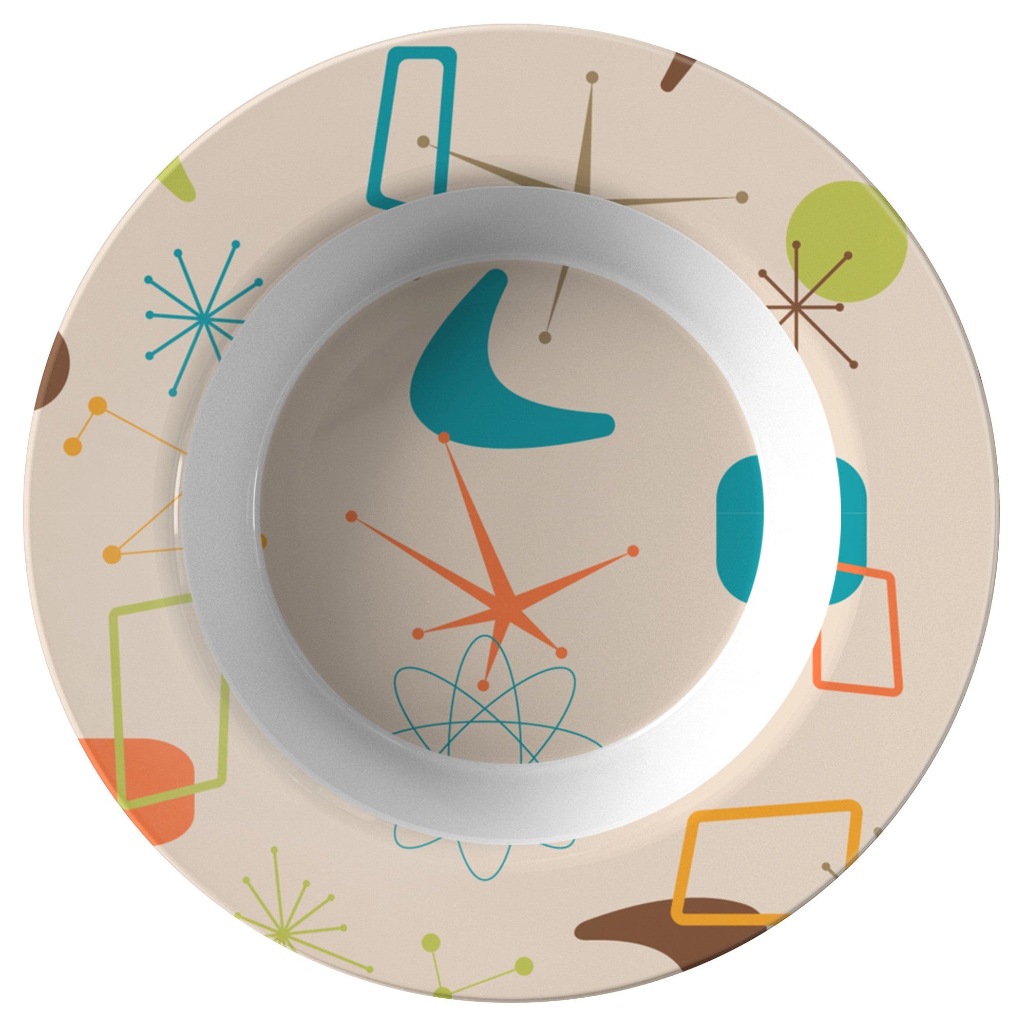 Kate McEnroe New York Mid Century Modern Atomic Age Bowl, Retro DinnerwareBowls9609