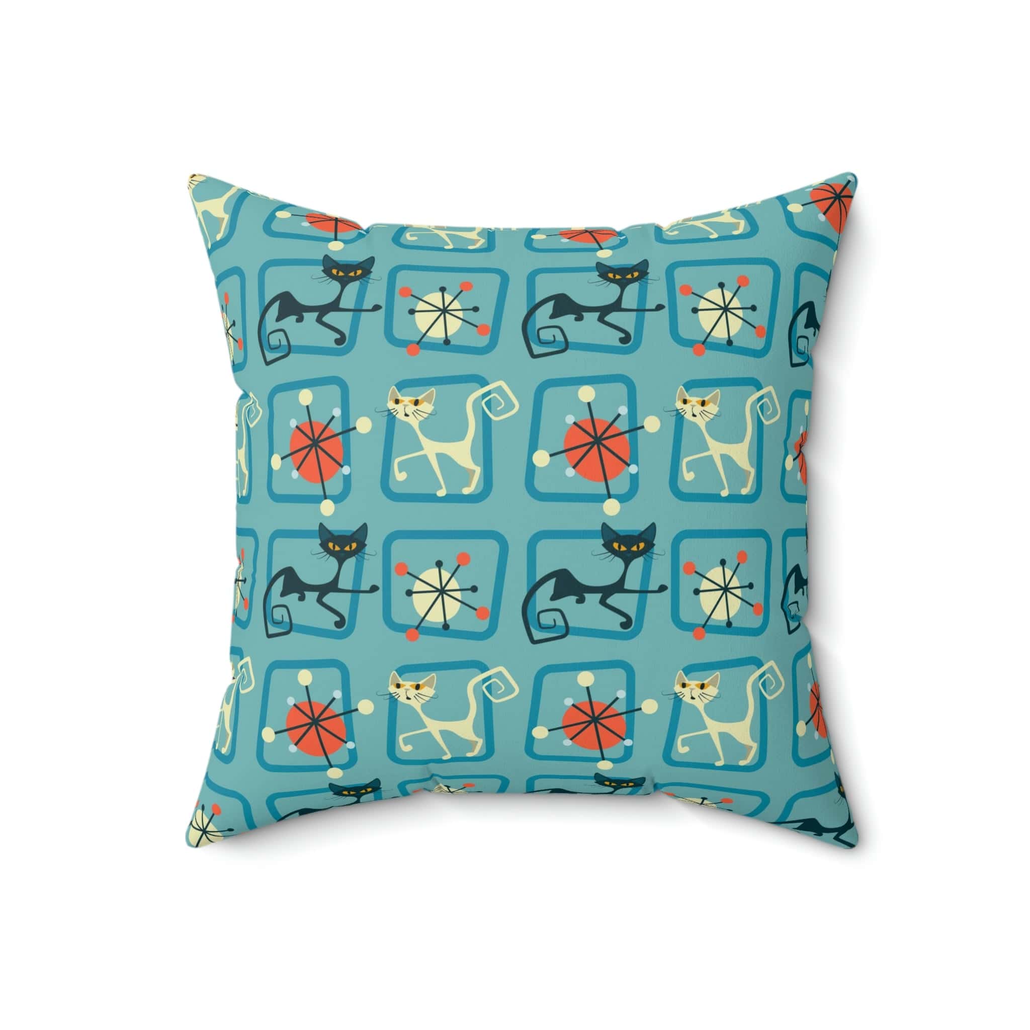 Kate McEnroe New York Mid Century Modern Atomic Cat Starburst PillowThrow Pillows18735467602705451816