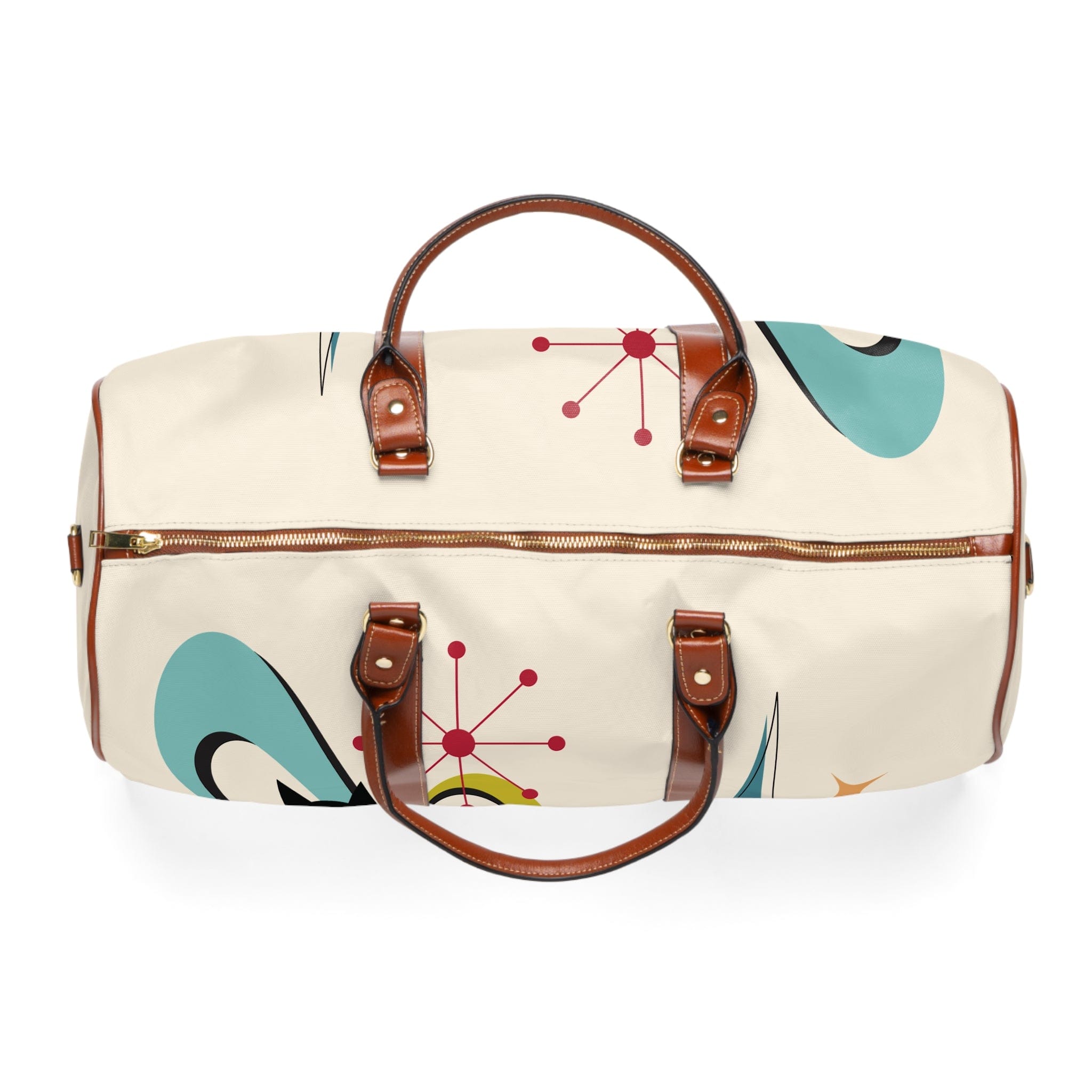 Kate McEnroe New York Mid Century Modern Atomic Cat Travel Bag, Retro Starburst Weekender, MCM Style DuffelDuffel Bags21450168640017268263