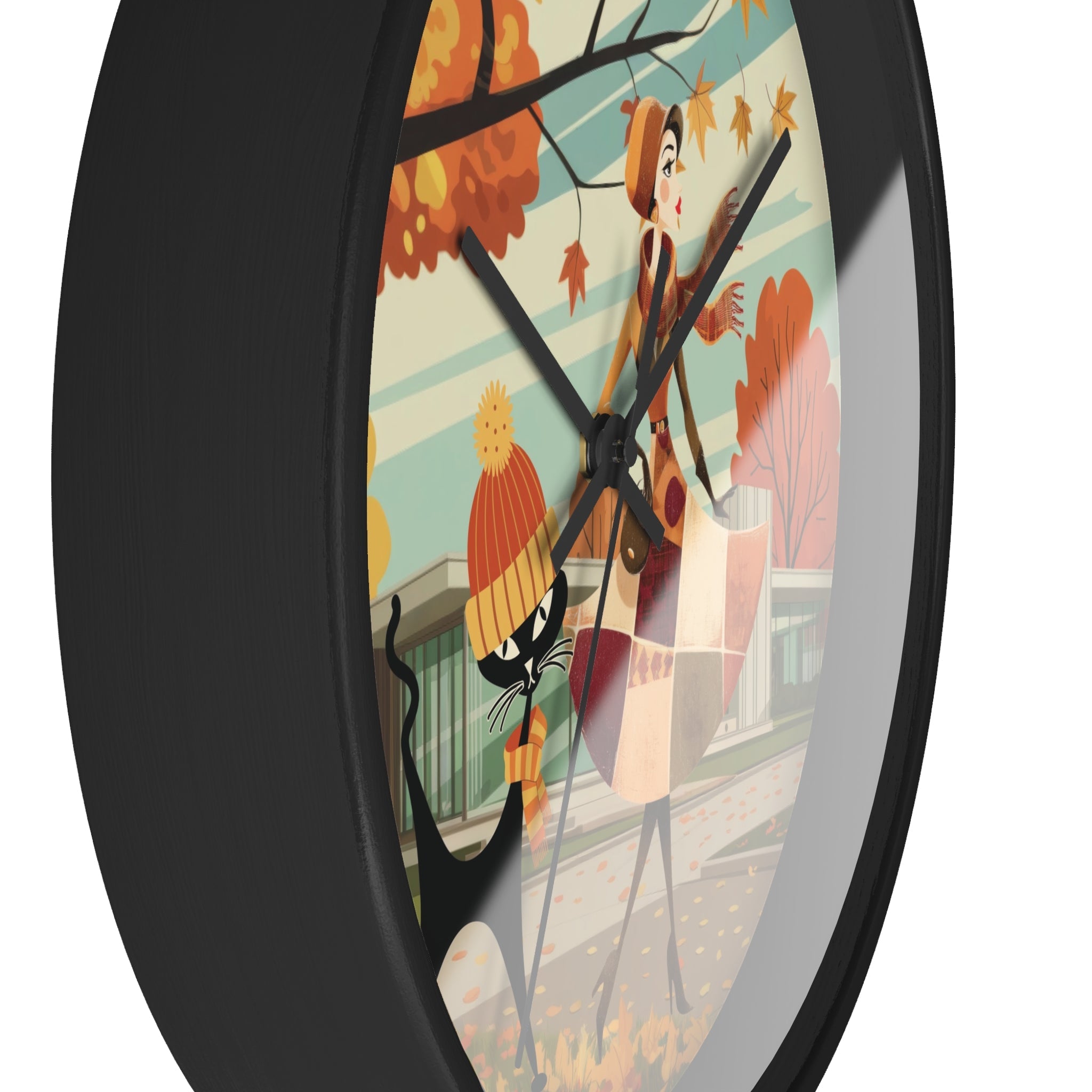 Kate McEnroe New York Mid Century Modern Atomic Cat Wall Clock, Retro Vintage Kitsch Home AccentWall Clocks77232776637768243194