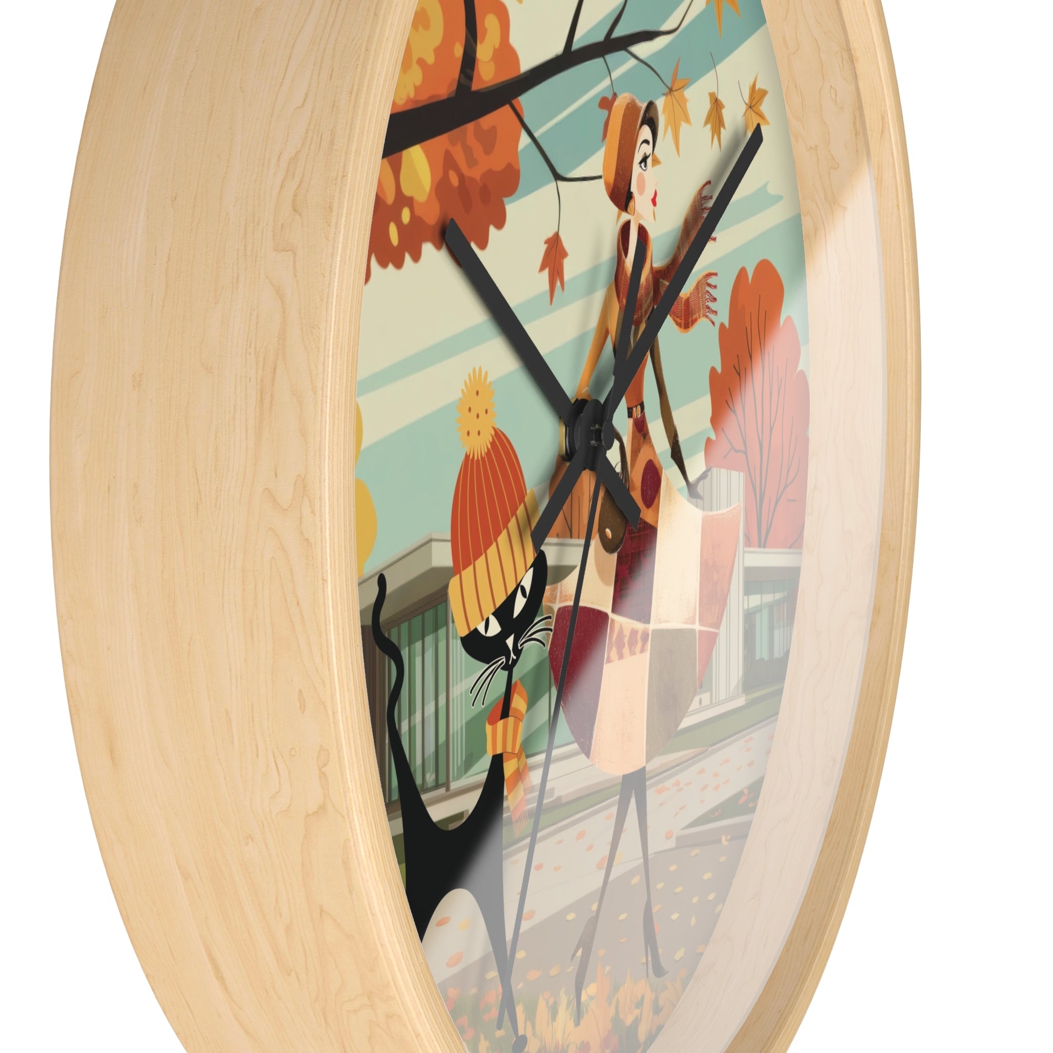 Kate McEnroe New York Mid Century Modern Atomic Cat Wall Clock, Retro Vintage Kitsch Home AccentWall Clocks77232776637768243194