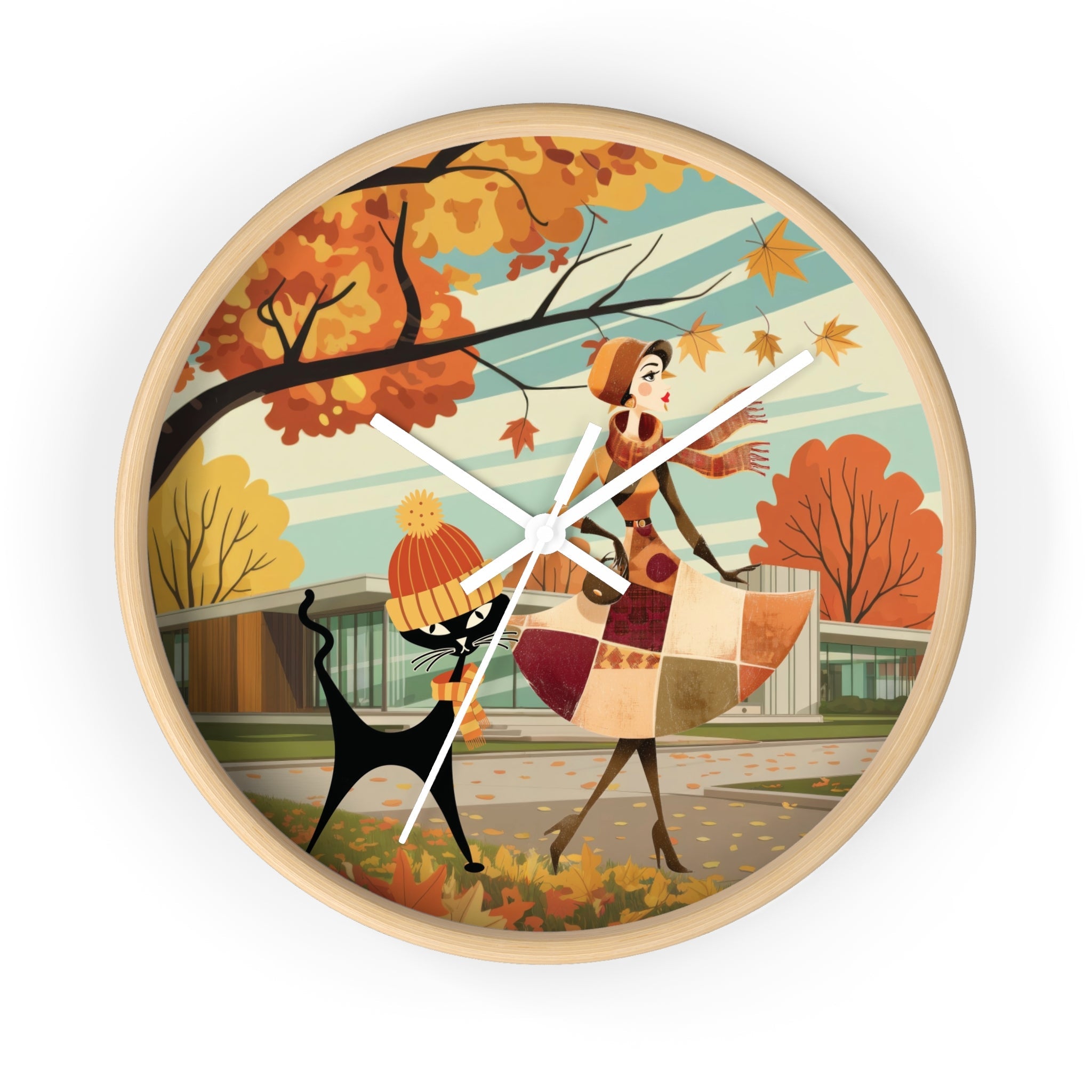 Kate McEnroe New York Mid Century Modern Atomic Cat Wall Clock, Retro Vintage Kitsch Home AccentWall Clocks77232776637768243194