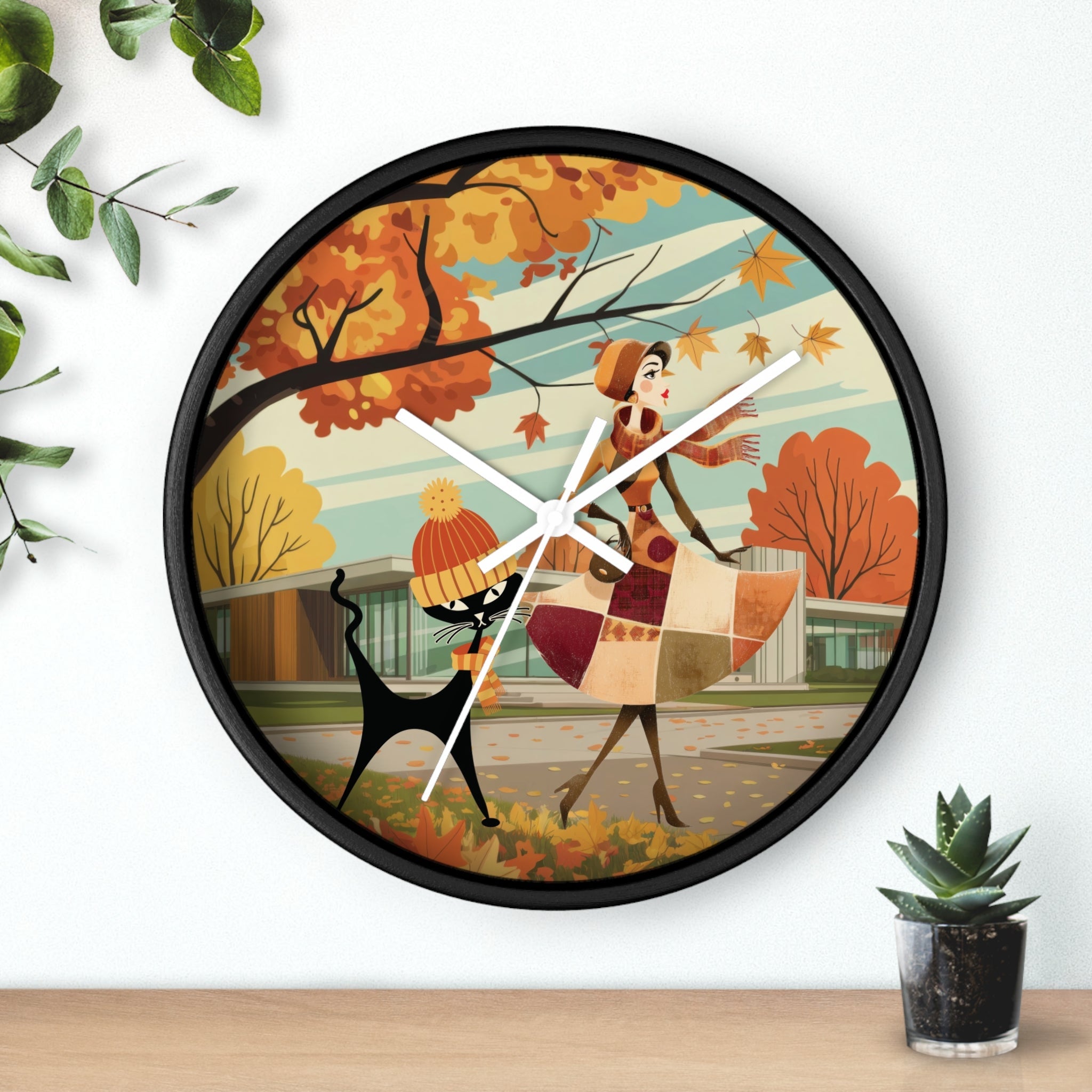 Kate McEnroe New York Mid Century Modern Atomic Cat Wall Clock, Retro Vintage Kitsch Home AccentWall Clocks77232776637768243194