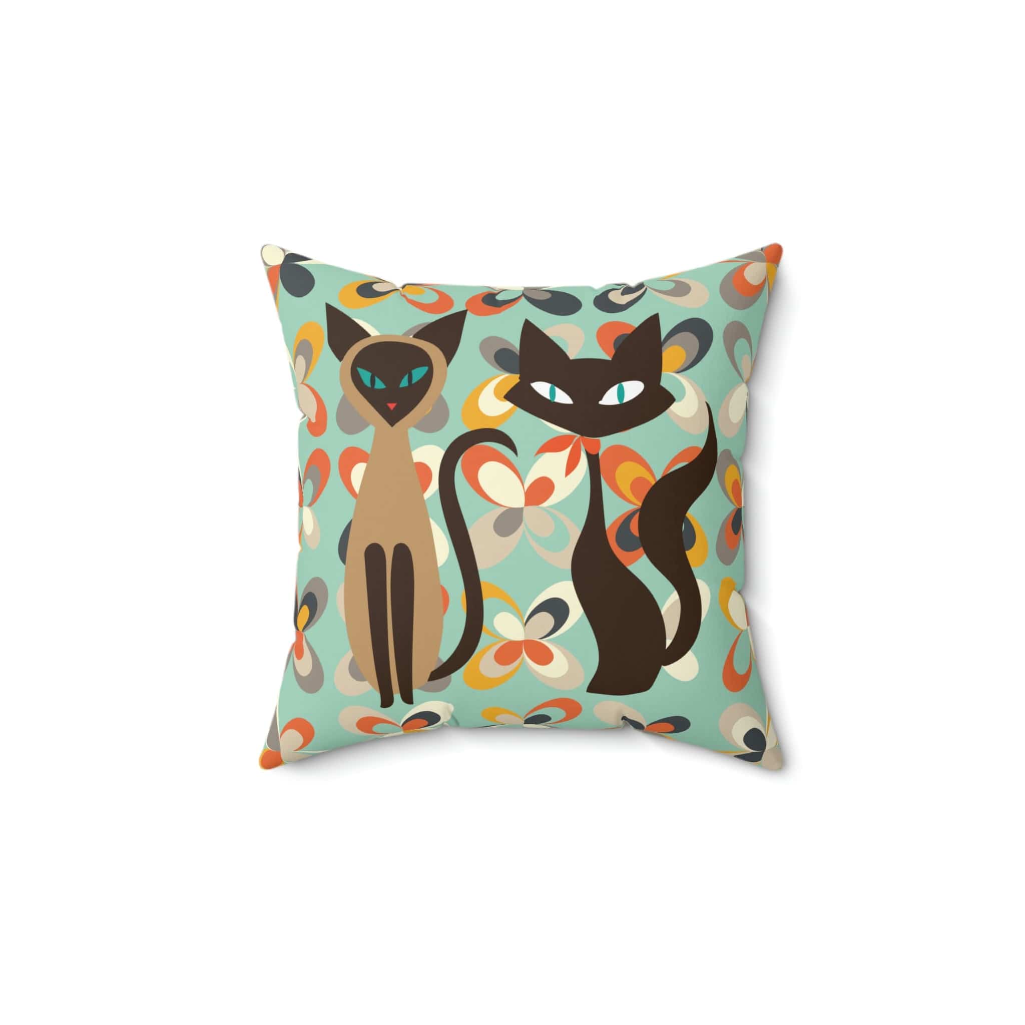 Kate McEnroe New York Mid Century Modern Atomic Cats Retro Suede Pillow CaseThrow Pillow Covers27557605686927184381