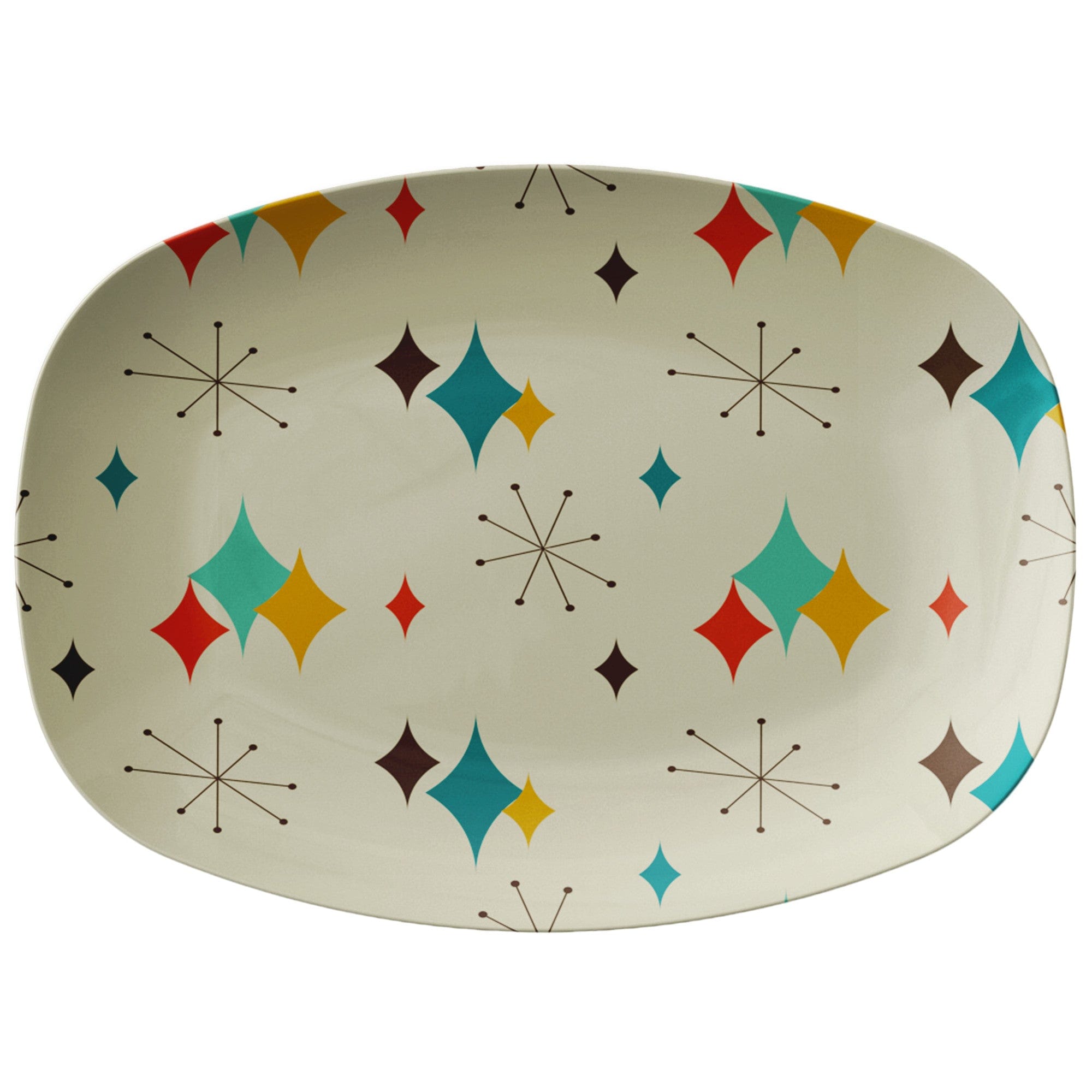 Kate McEnroe New York Mid Century Modern Atomic Diamond Starburst PlatterServing PlattersP21 - DIA - STA - 52