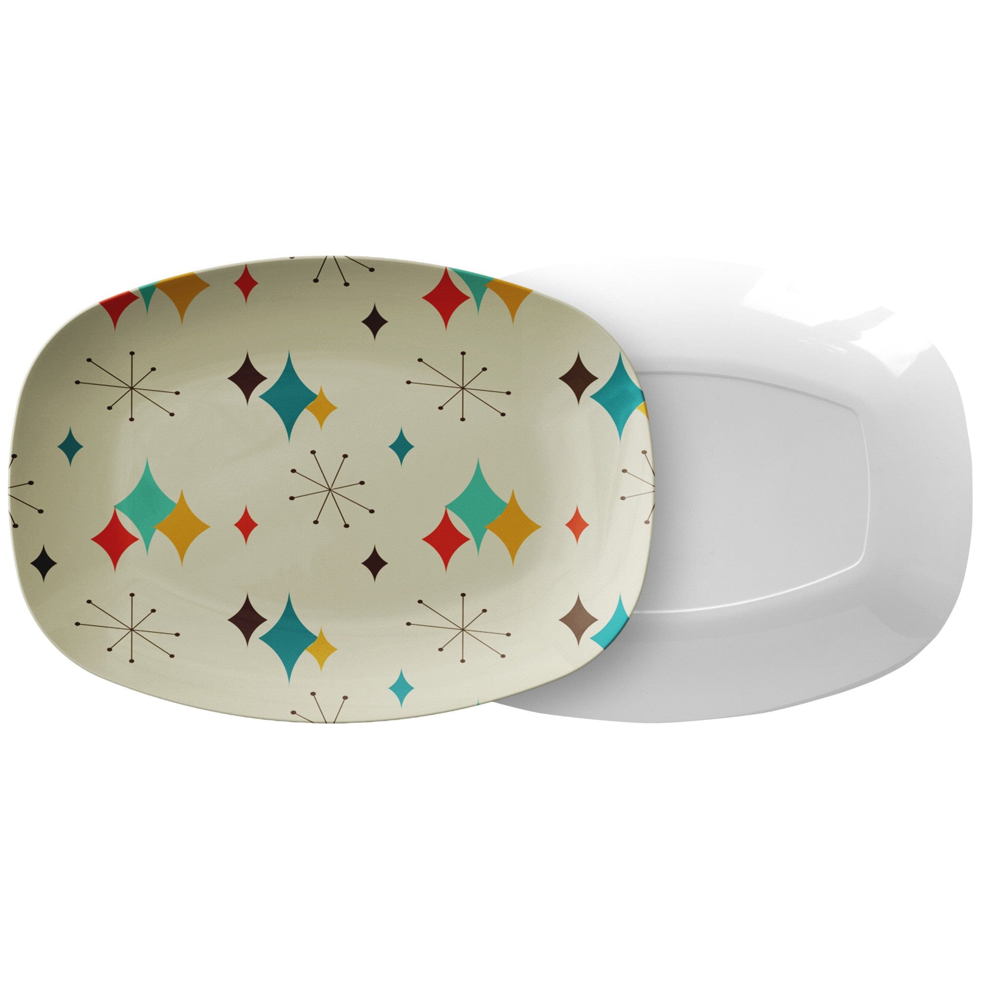 Kate McEnroe New York Mid Century Modern Atomic Diamond Starburst PlatterServing PlattersP21 - DIA - STA - 52