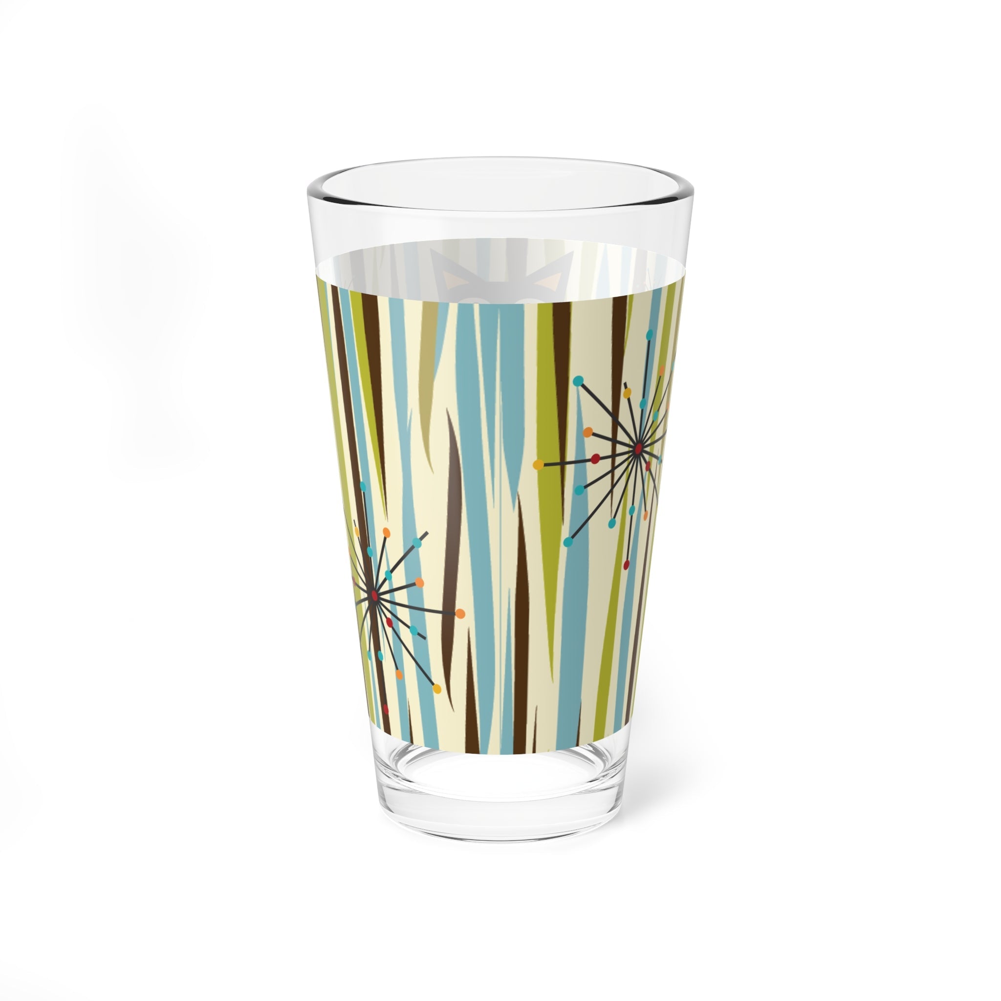 Kate McEnroe New York Mid Century Modern Atomic Kitschy Black Cats Pint Glass, 16oz Retro Geometric Cocktail Shaker, MCM Party DrinkwarePint Glasses27427854869449922644