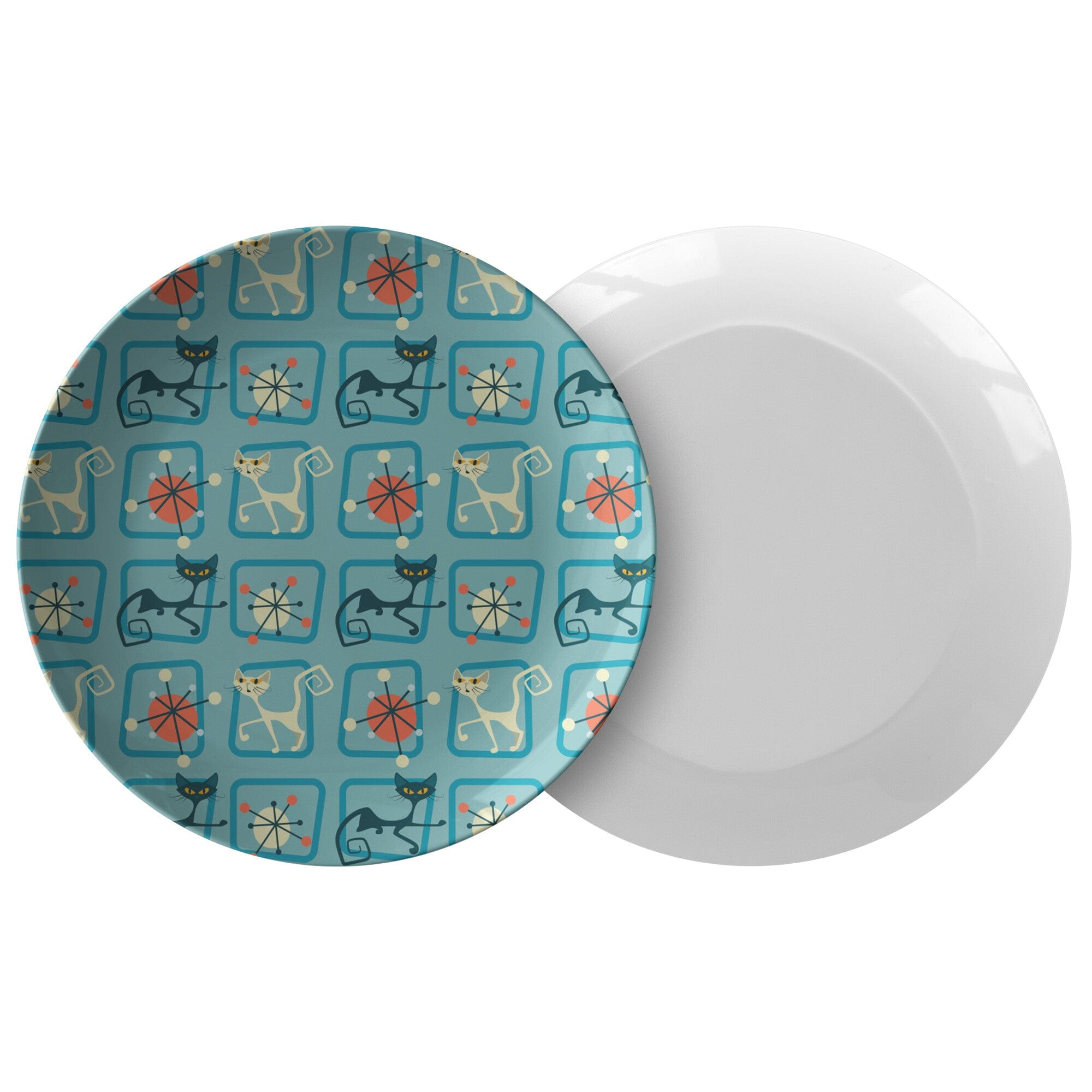 Kate McEnroe New York Mid Century Modern Atomic Kitty Dinner PlatePlates9820SINGLE