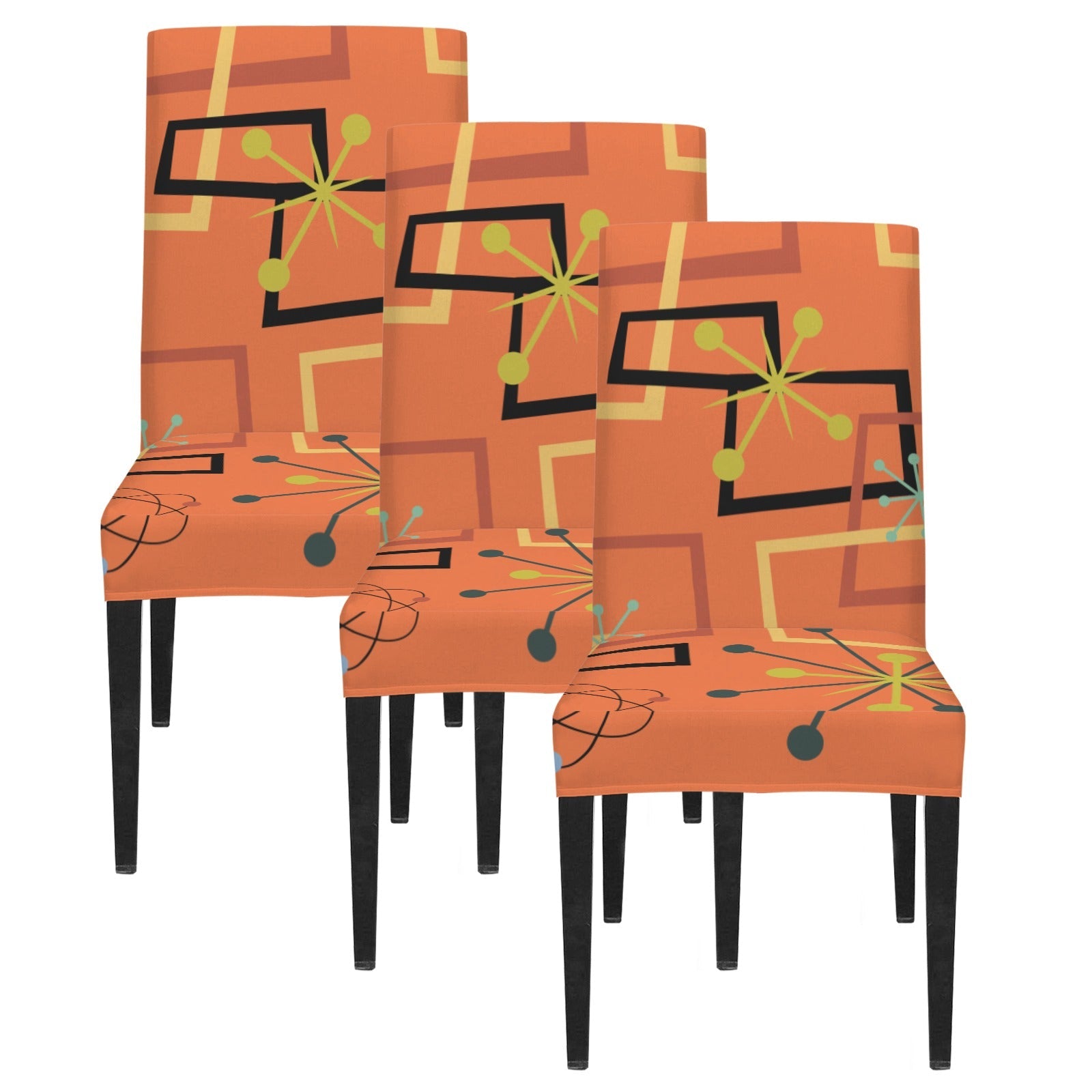 Kate McEnroe New York Mid Century Modern Atomic Starburst Chair Cover Retro 50s Dining SlipcoverChair SlipcoversD3271495