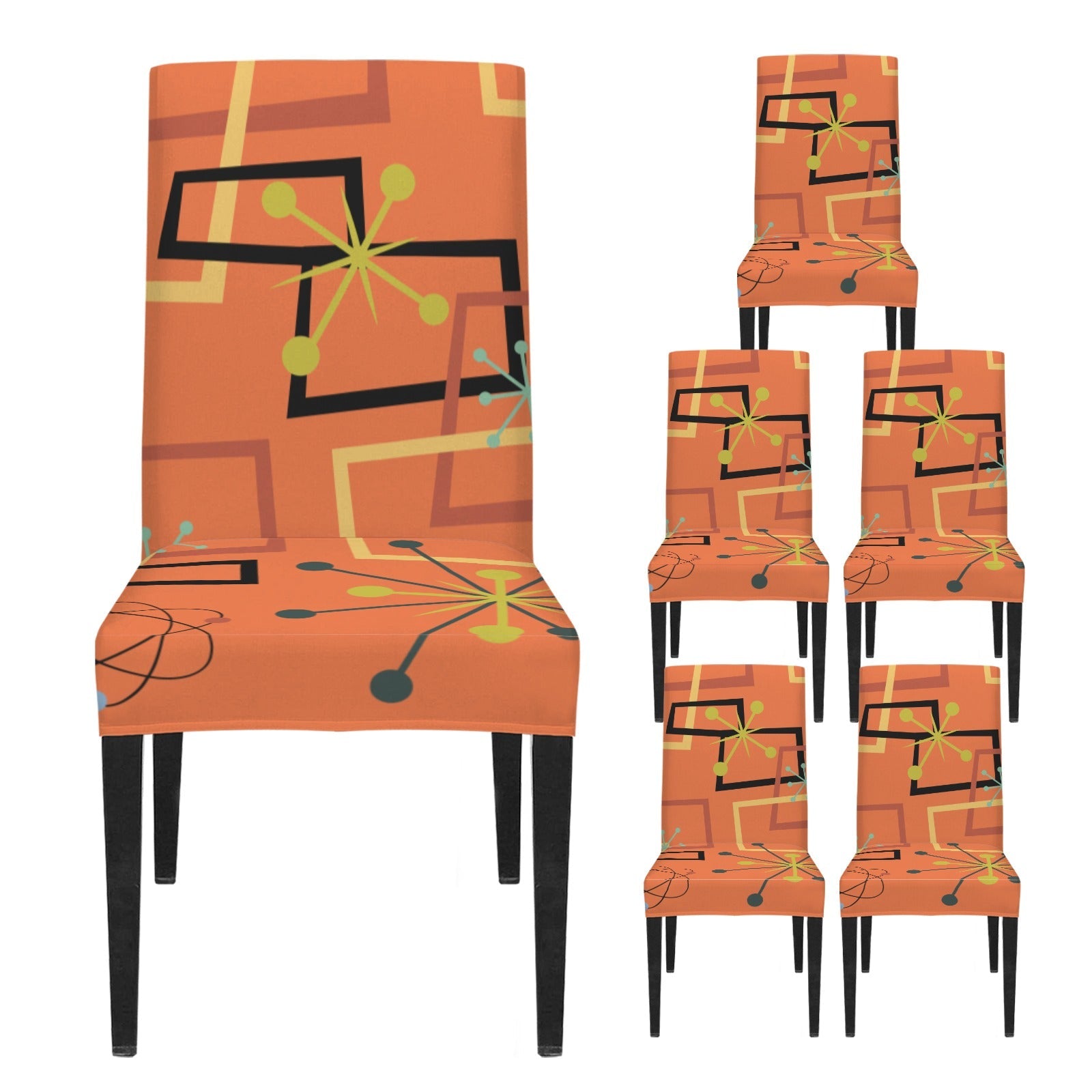 Kate McEnroe New York Mid Century Modern Atomic Starburst Chair Cover Retro 50s Dining SlipcoverChair SlipcoversD3271496