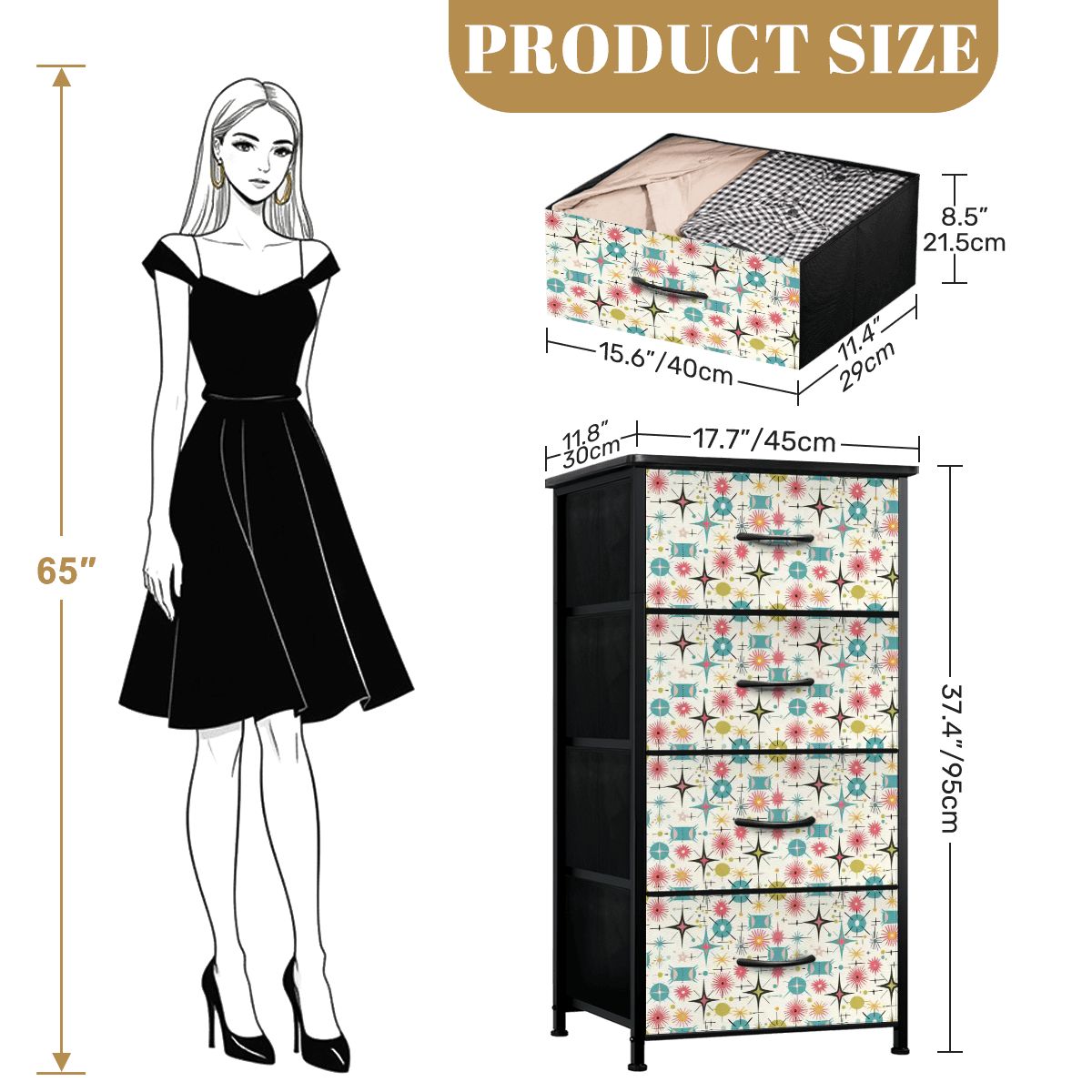 Kate McEnroe New York Mid Century Modern Atomic Starburst Tallboy Storage ChestDressersz4jCWJxqbr
