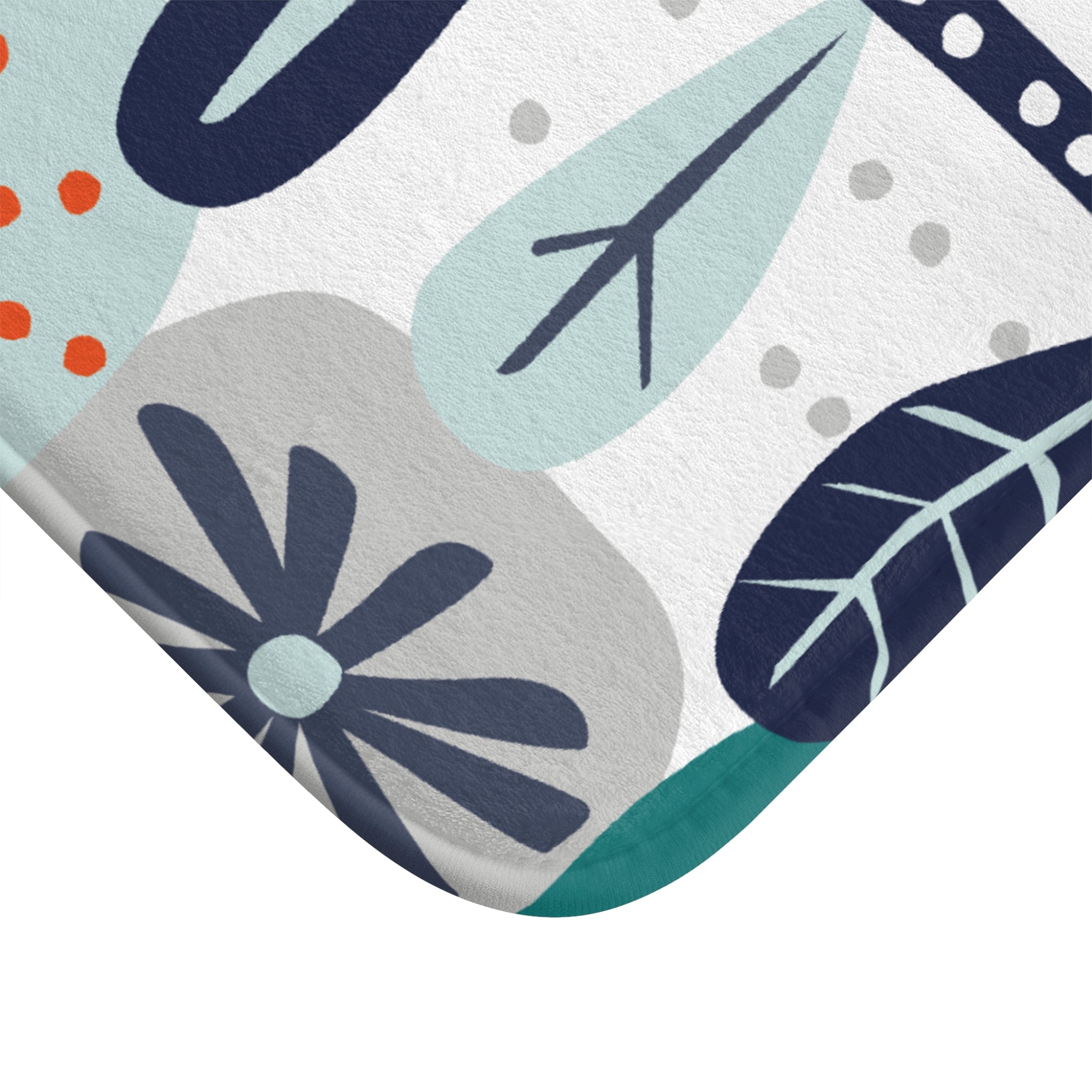 Kate McEnroe New York Mid Century Modern Bath Mat, Retro Mod Floral Scandinavian Bathroom RugBath Mats30025786744080431960