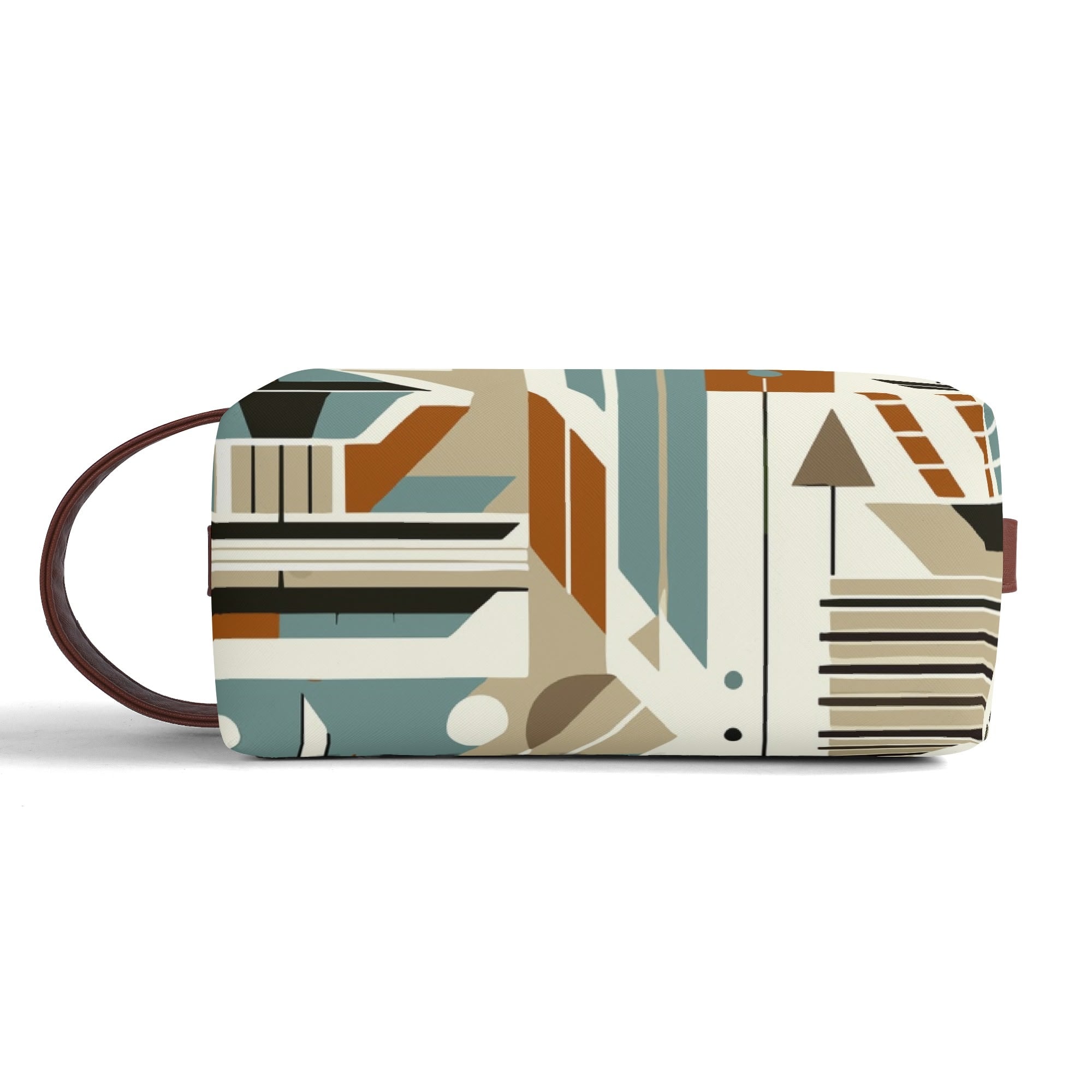 Kate McEnroe New York Mid Century Modern Bauhaus Design Toiletry Bag, 50s Retro Geometric Dopp KitCosmetic & Toiletry BagsNM647QZW - 1