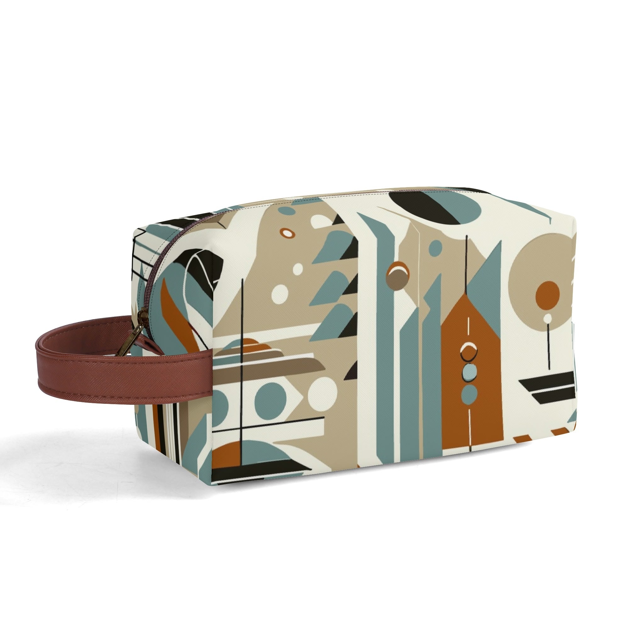 Kate McEnroe New York Mid Century Modern Bauhaus Design Toiletry Bag, 50s Retro Geometric Dopp KitCosmetic & Toiletry BagsNM647QZW - 1