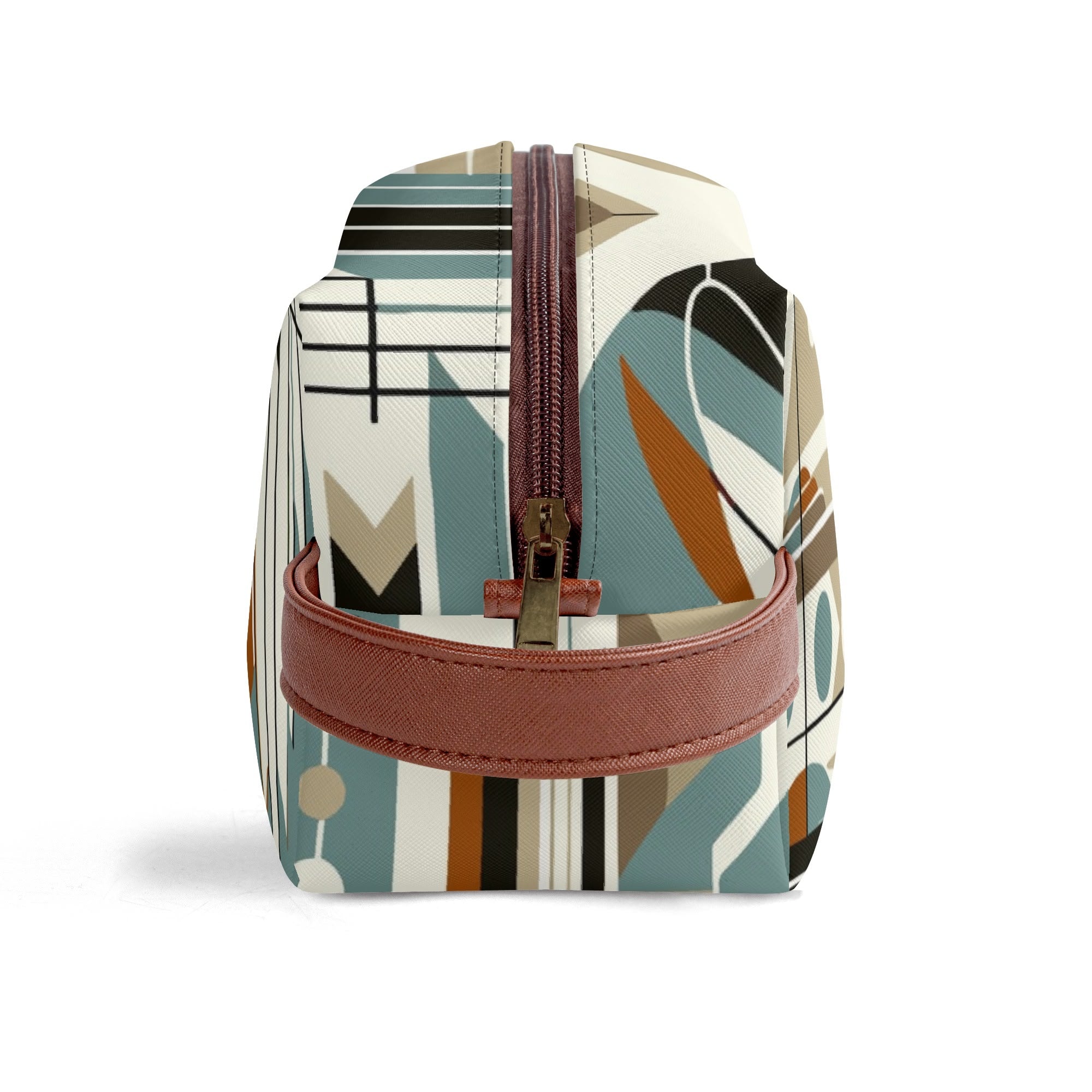 Kate McEnroe New York Mid Century Modern Bauhaus Design Toiletry Bag, 50s Retro Geometric Dopp KitCosmetic & Toiletry BagsNM647QZW - 1
