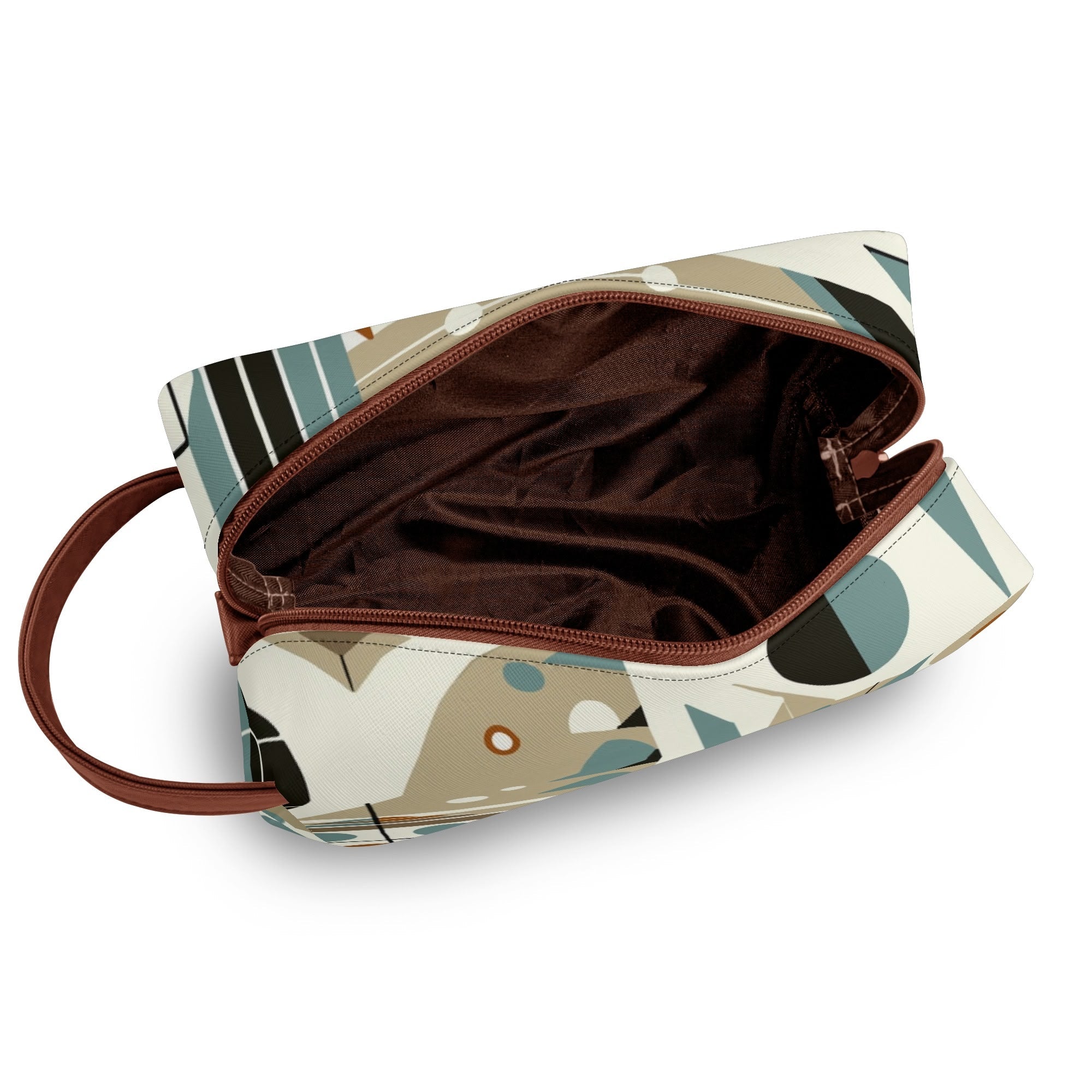 Kate McEnroe New York Mid Century Modern Bauhaus Design Toiletry Bag, 50s Retro Geometric Dopp KitCosmetic & Toiletry BagsNM647QZW - 1