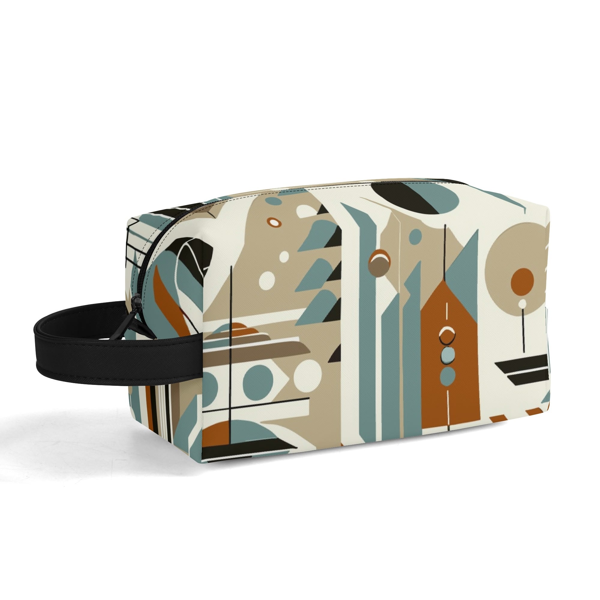 Kate McEnroe New York Mid Century Modern Bauhaus Design Toiletry Bag, 50s Retro Geometric Dopp KitCosmetic & Toiletry BagsNM647QZW - 2