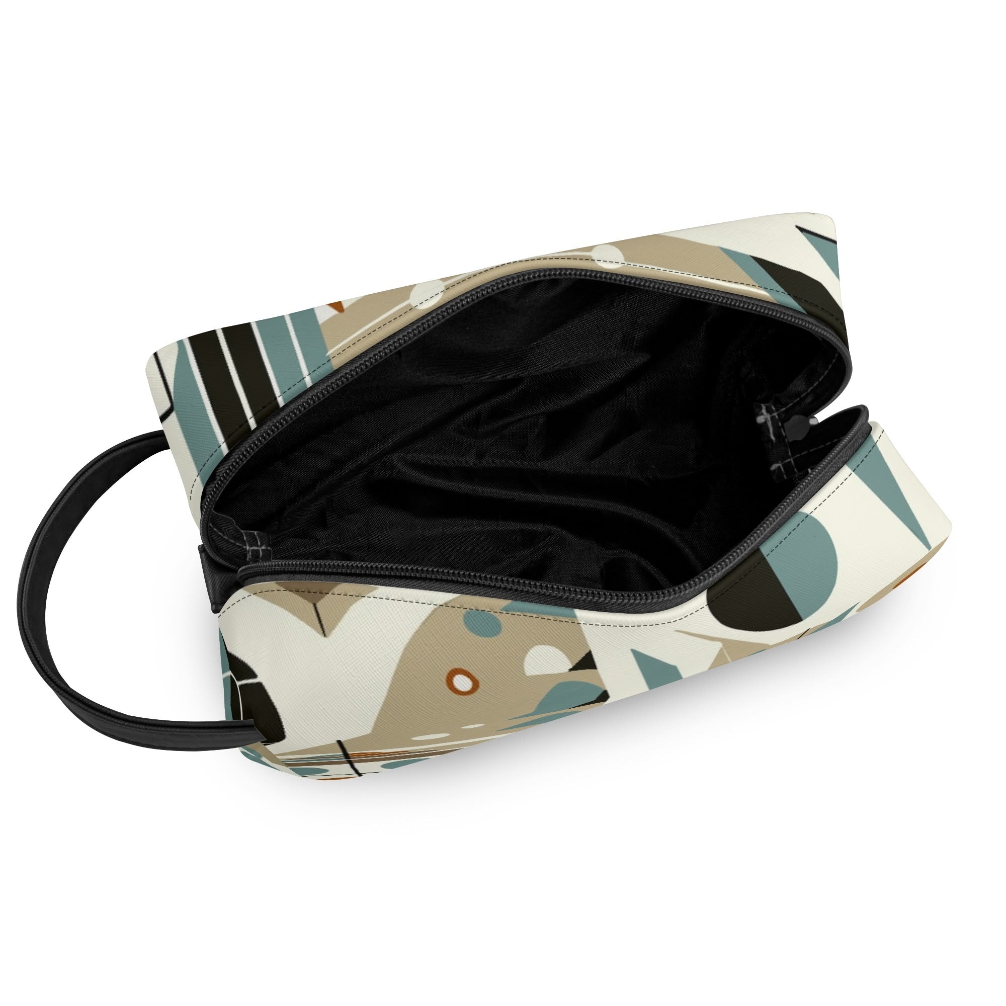 Kate McEnroe New York Mid Century Modern Bauhaus Design Toiletry Bag, 50s Retro Geometric Dopp KitCosmetic & Toiletry BagsNM647QZW - 2