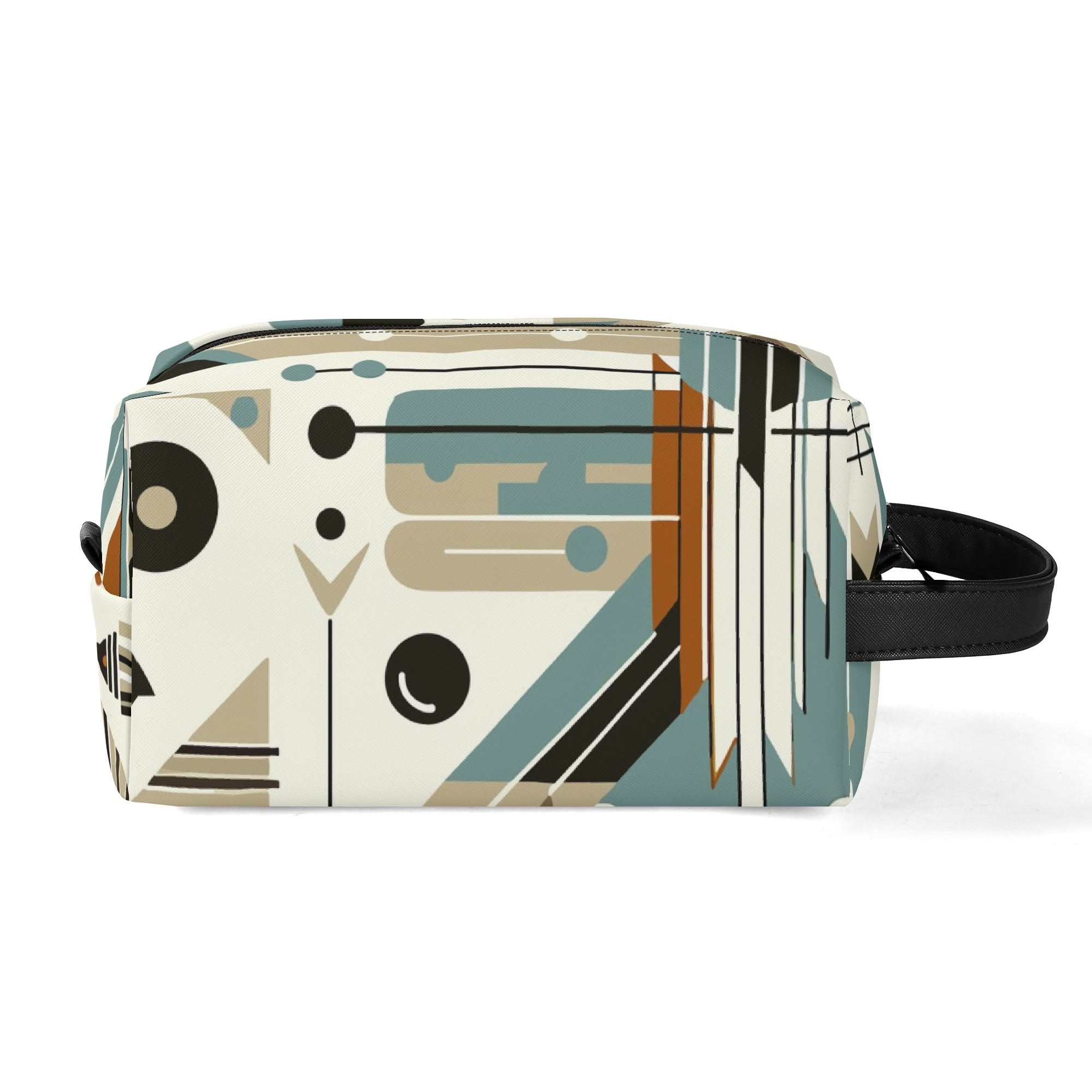 Kate McEnroe New York Mid Century Modern Bauhaus Design Toiletry Bag, 50s Retro Geometric Dopp KitCosmetic & Toiletry BagsNM647QZW - 2