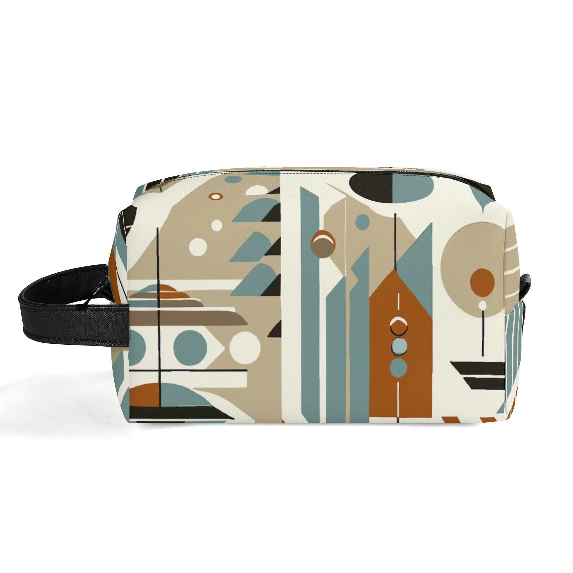 Kate McEnroe New York Mid Century Modern Bauhaus Design Toiletry Bag, 50s Retro Geometric Dopp KitCosmetic & Toiletry BagsNM647QZW - 2