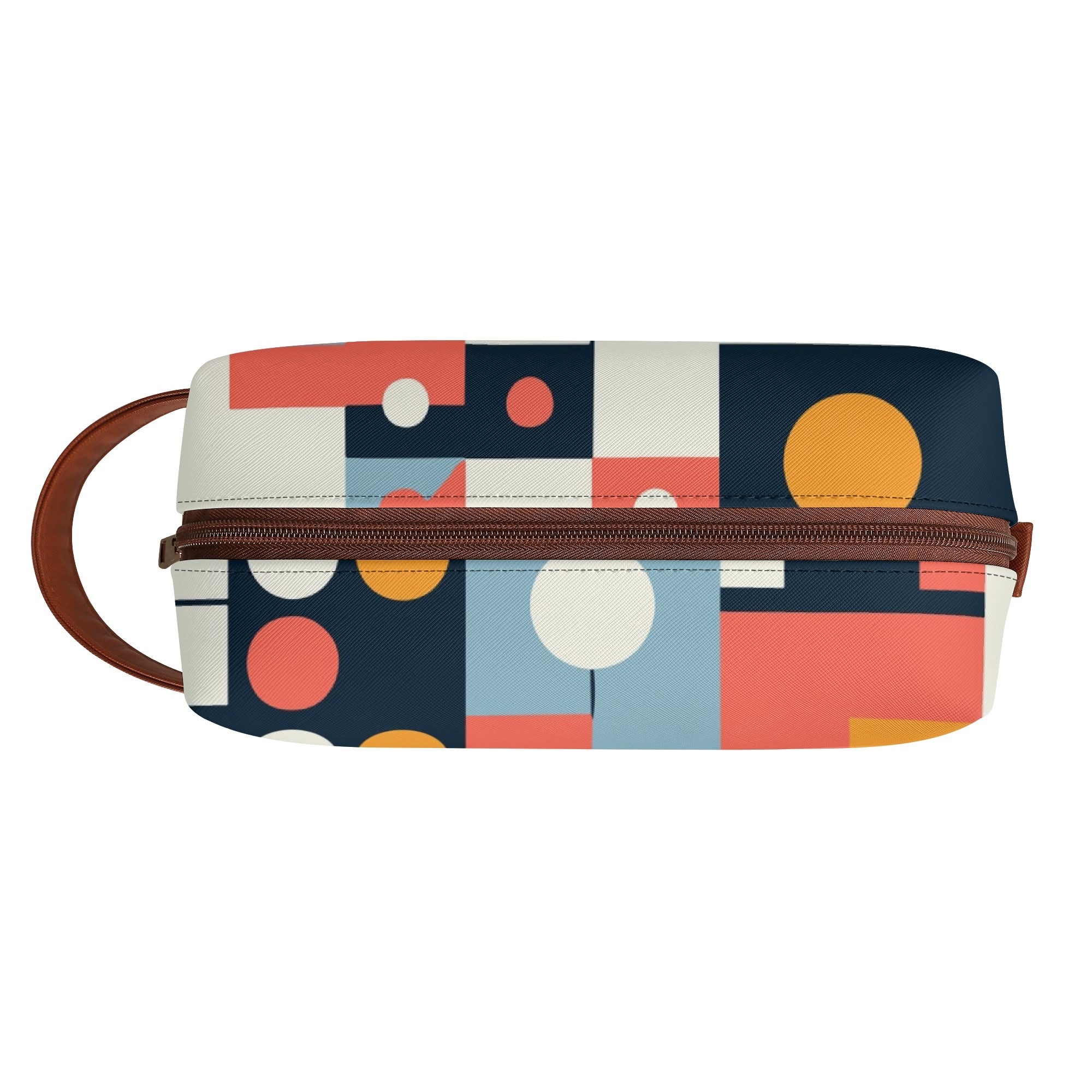Kate McEnroe New York Mid Century Modern Bauhaus Dopp Kit, 50s Retro Geometric Toiletry Bag, Abstract MCM Travel PouchCosmetic & Toiletry BagsN4ME76XW - 1