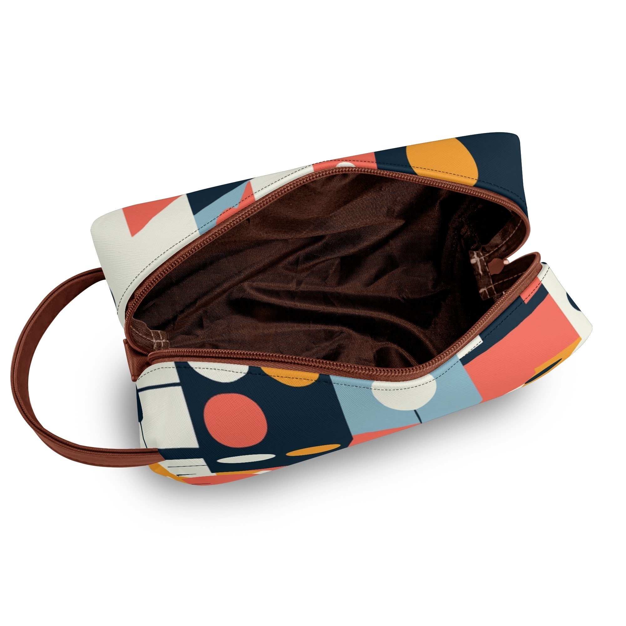 Kate McEnroe New York Mid Century Modern Bauhaus Dopp Kit, 50s Retro Geometric Toiletry Bag, Abstract MCM Travel PouchCosmetic & Toiletry BagsN4ME76XW - 1