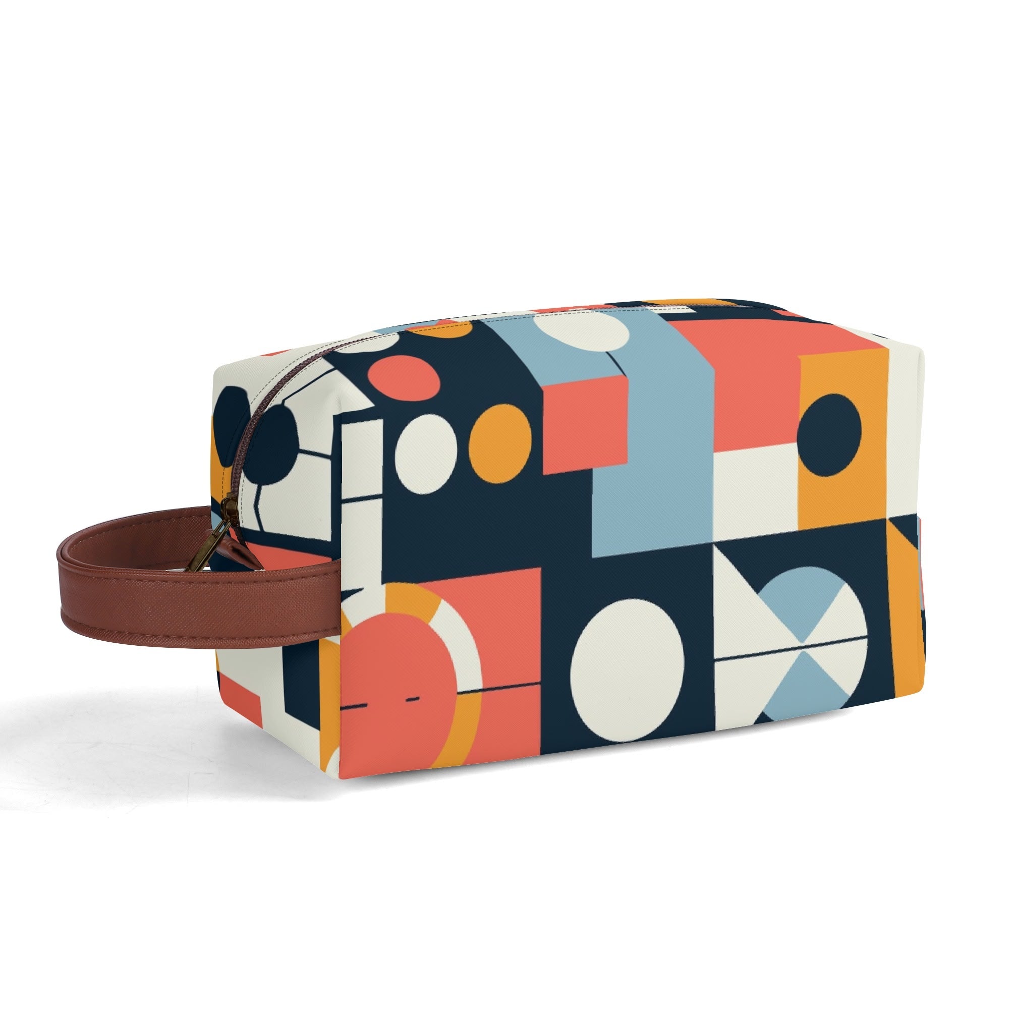 Kate McEnroe New York Mid Century Modern Bauhaus Dopp Kit, 50s Retro Geometric Toiletry Bag, Abstract MCM Travel PouchCosmetic & Toiletry BagsN4ME76XW - 1
