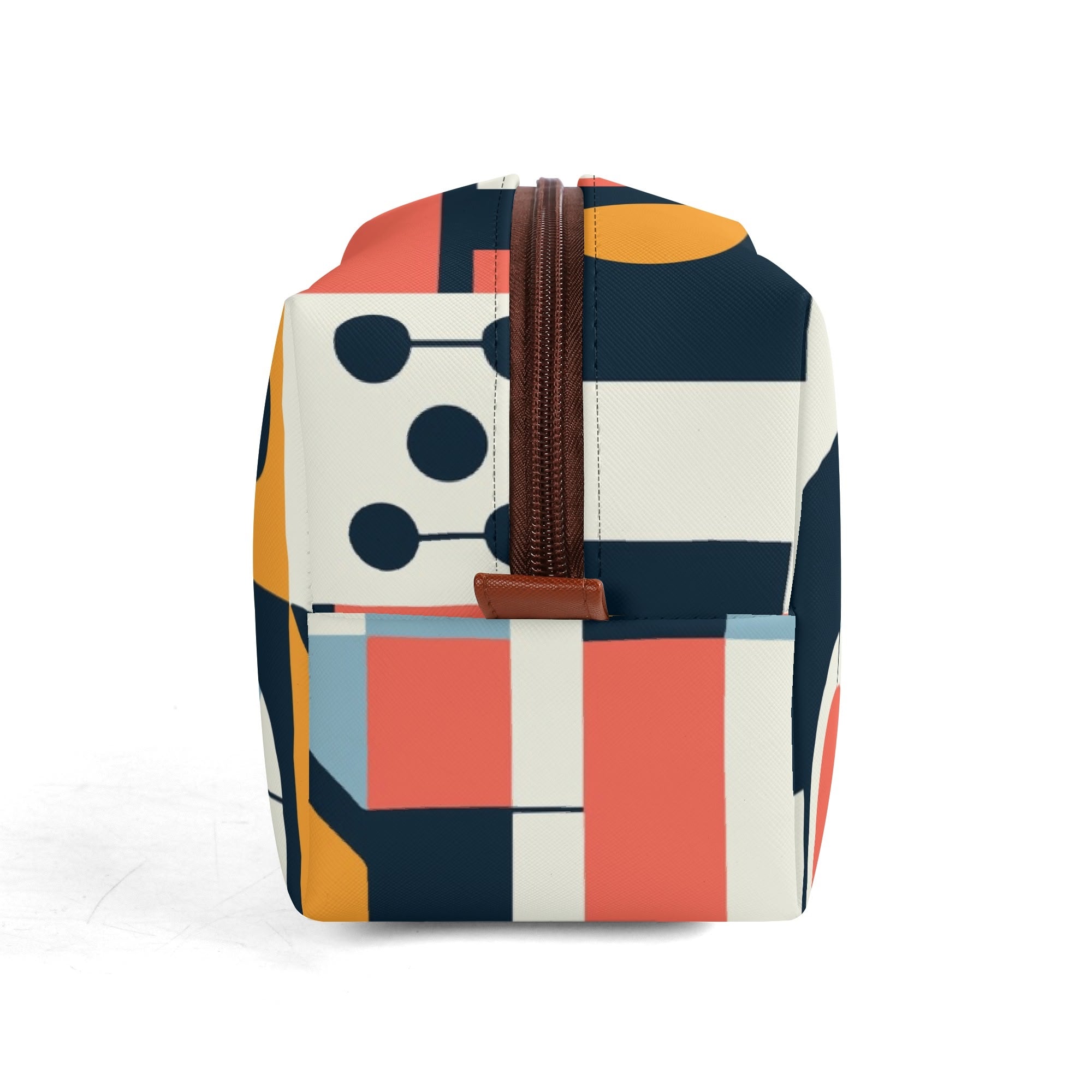 Kate McEnroe New York Mid Century Modern Bauhaus Dopp Kit, 50s Retro Geometric Toiletry Bag, Abstract MCM Travel PouchCosmetic & Toiletry BagsN4ME76XW - 1