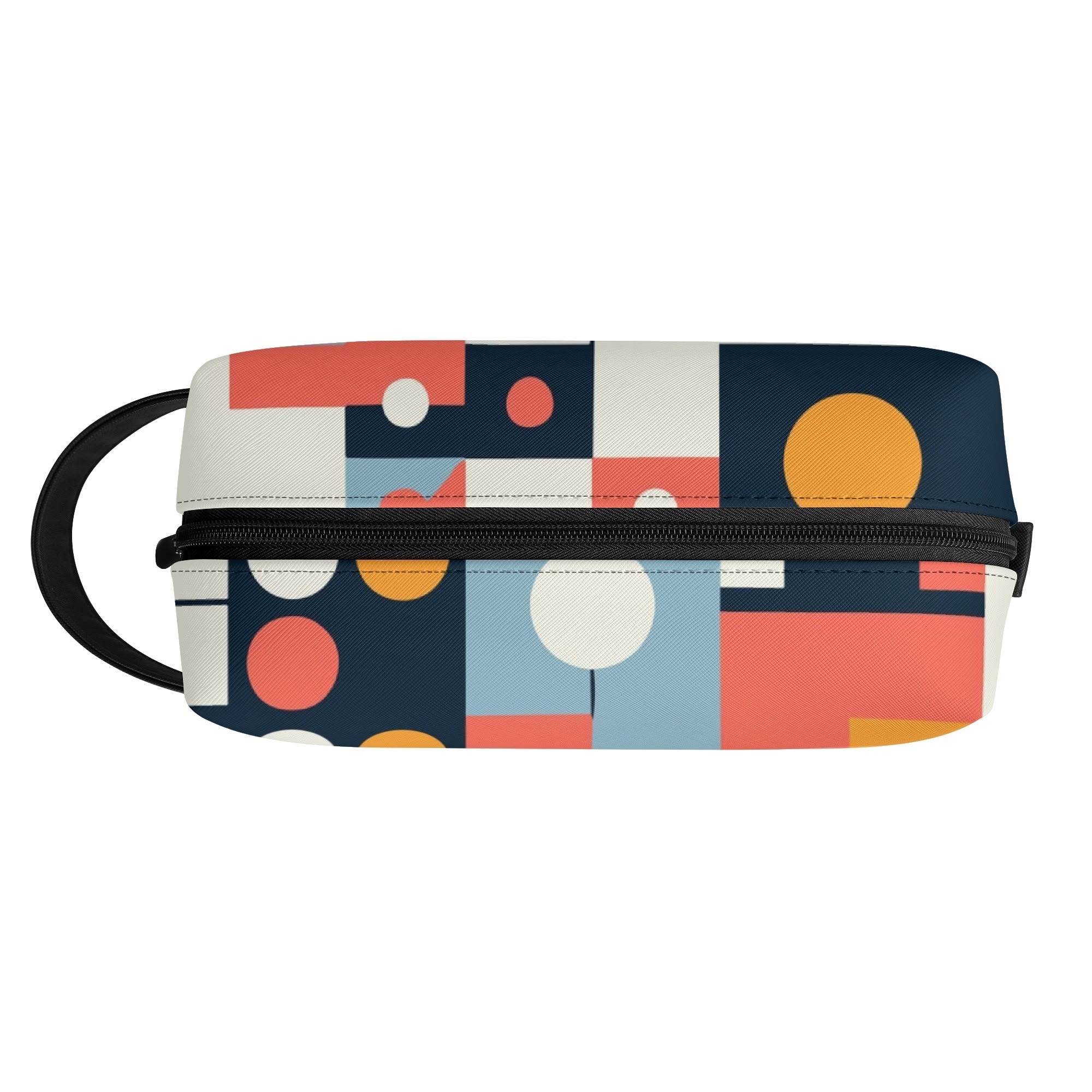 Kate McEnroe New York Mid Century Modern Bauhaus Dopp Kit, 50s Retro Geometric Toiletry Bag, Abstract MCM Travel PouchCosmetic & Toiletry BagsN4ME76XW - 2